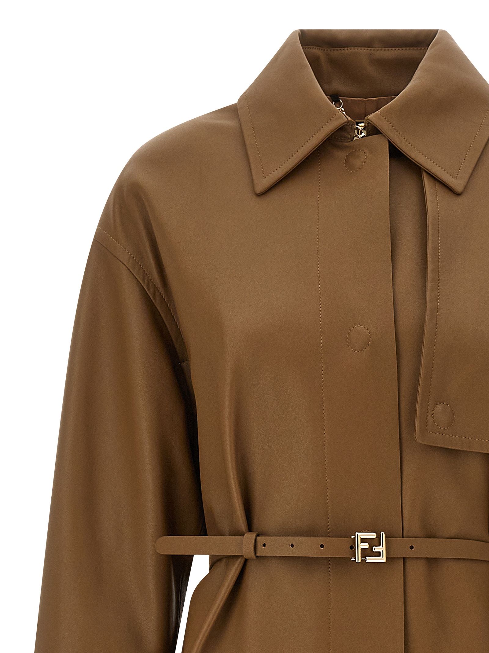 Lamb Leather Women's Coat - Fendi - Modalova