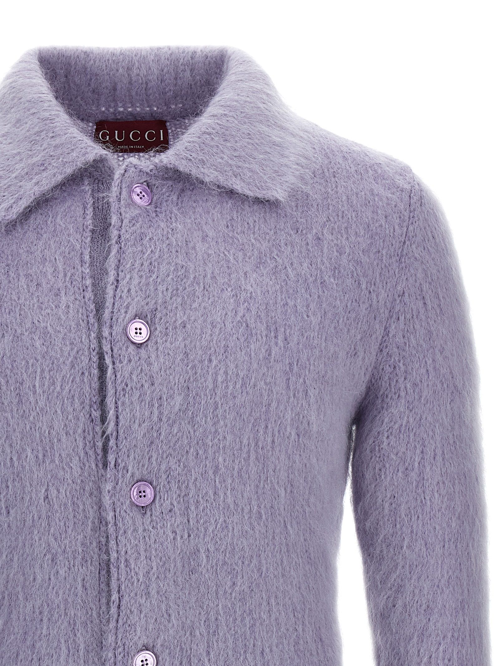 Gucci Purple Wool Men's Cardigan - Gucci - Modalova