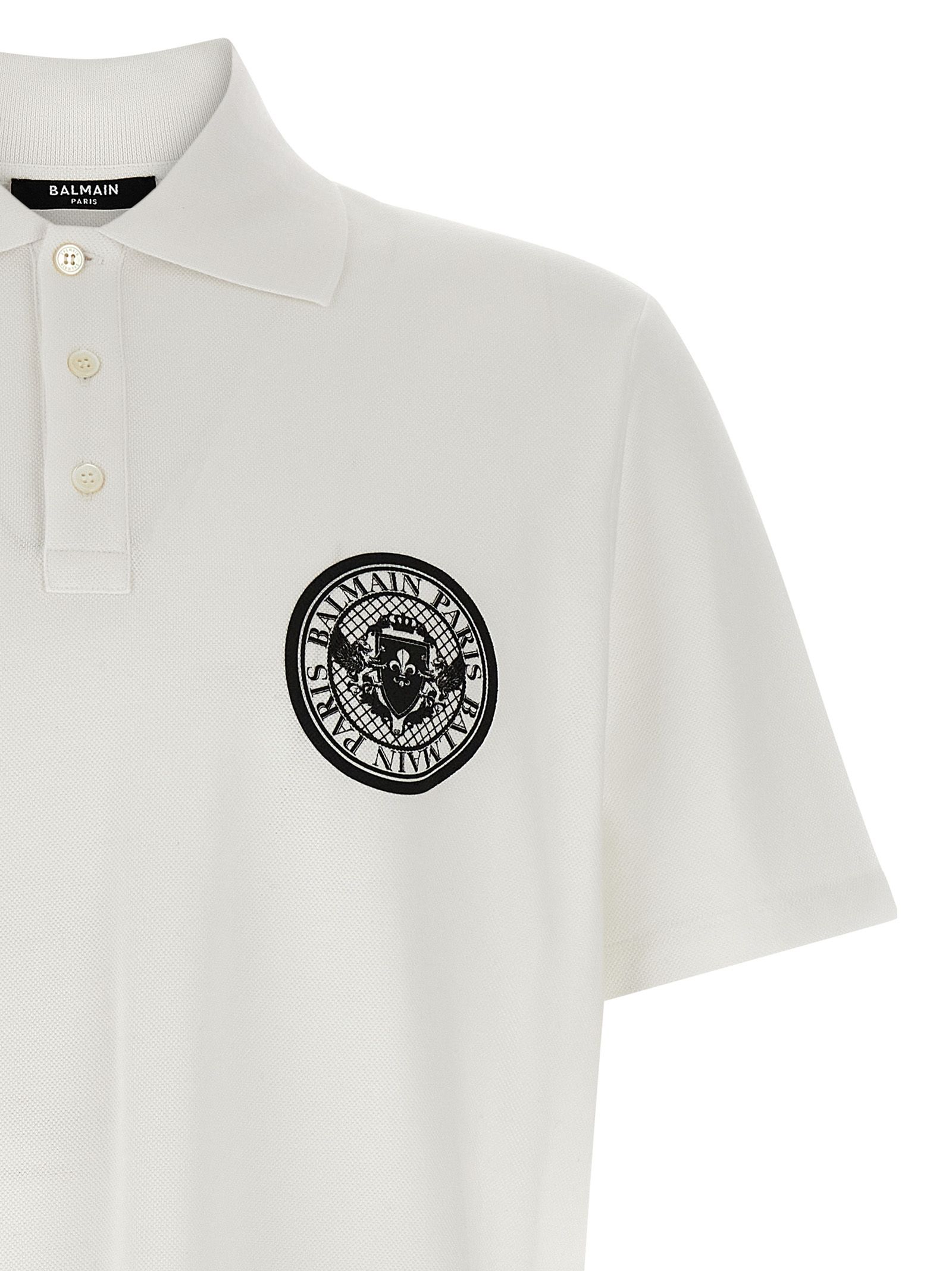 Cotton Polo Men's Shirt - Balmain - Modalova
