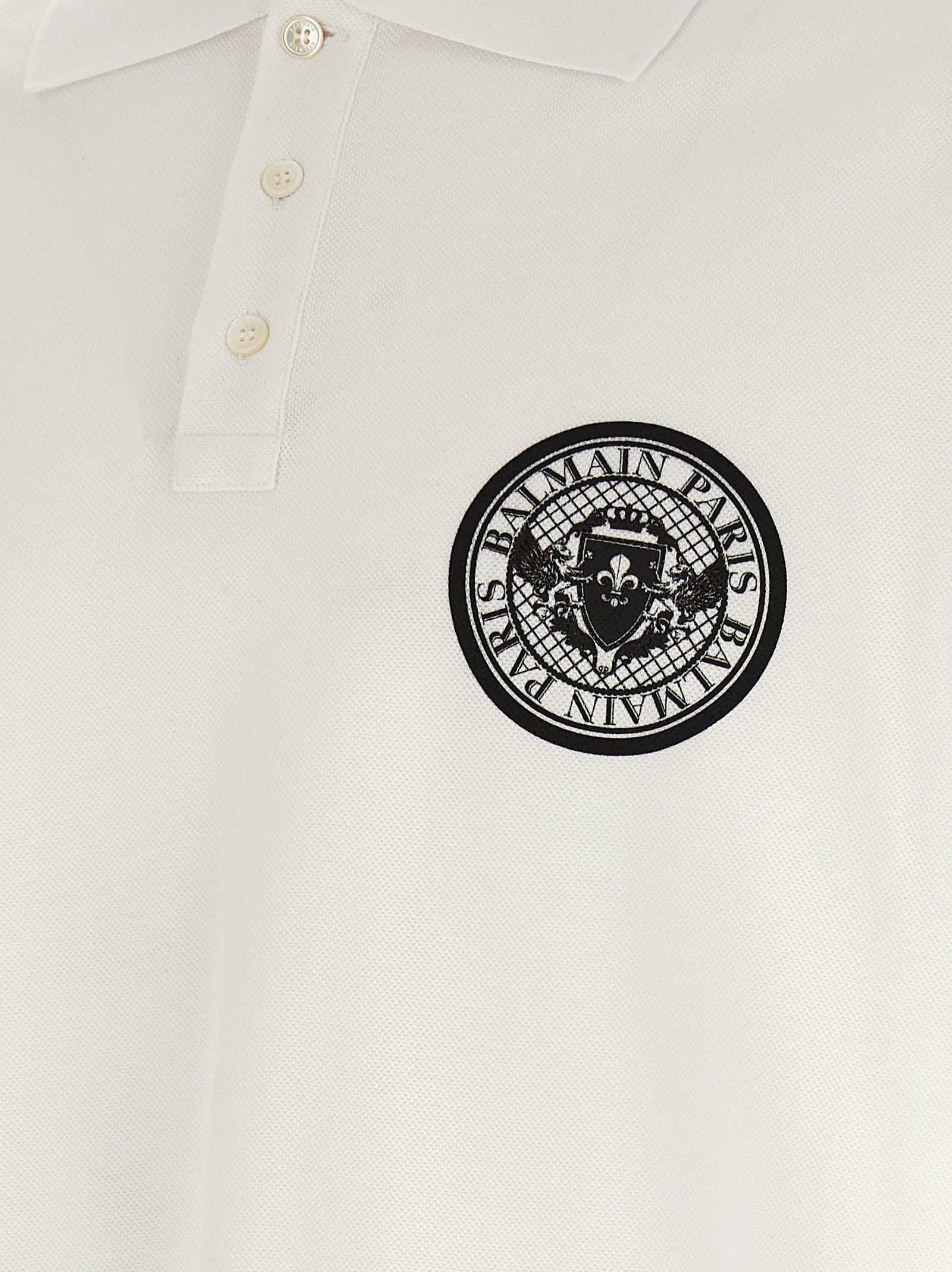 Cotton Polo Men's Shirt - Balmain - Modalova
