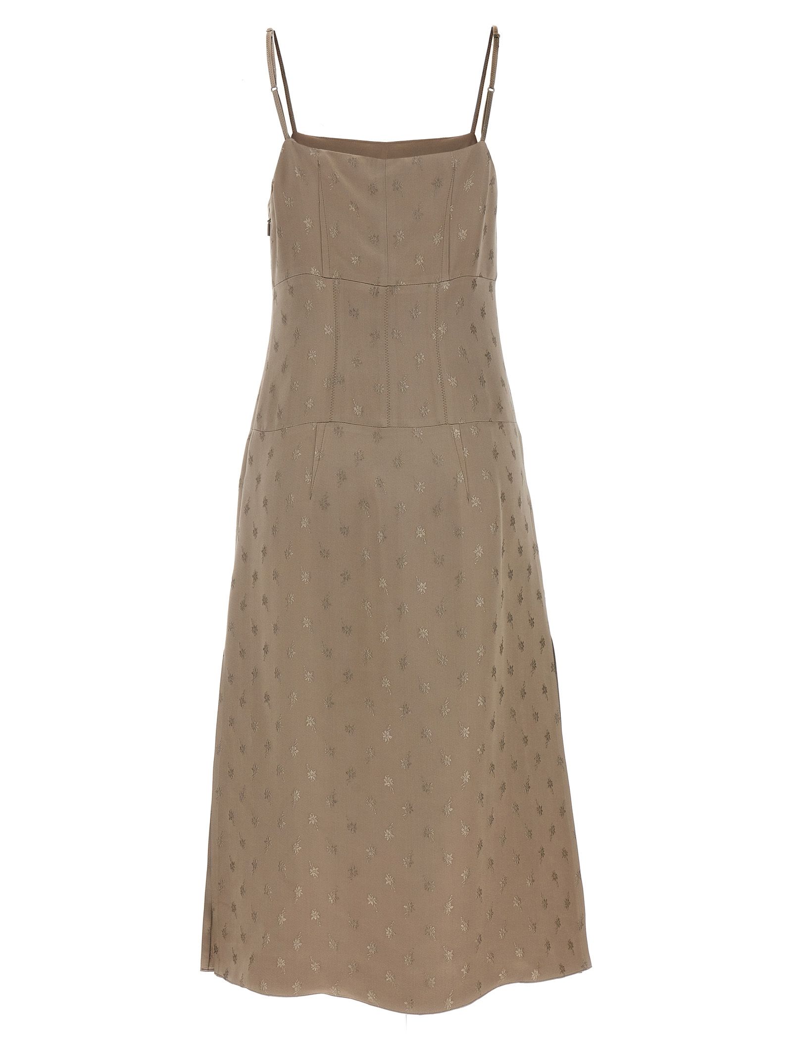 Fendi Gray Silk Midi Women's Dress - Fendi - Modalova