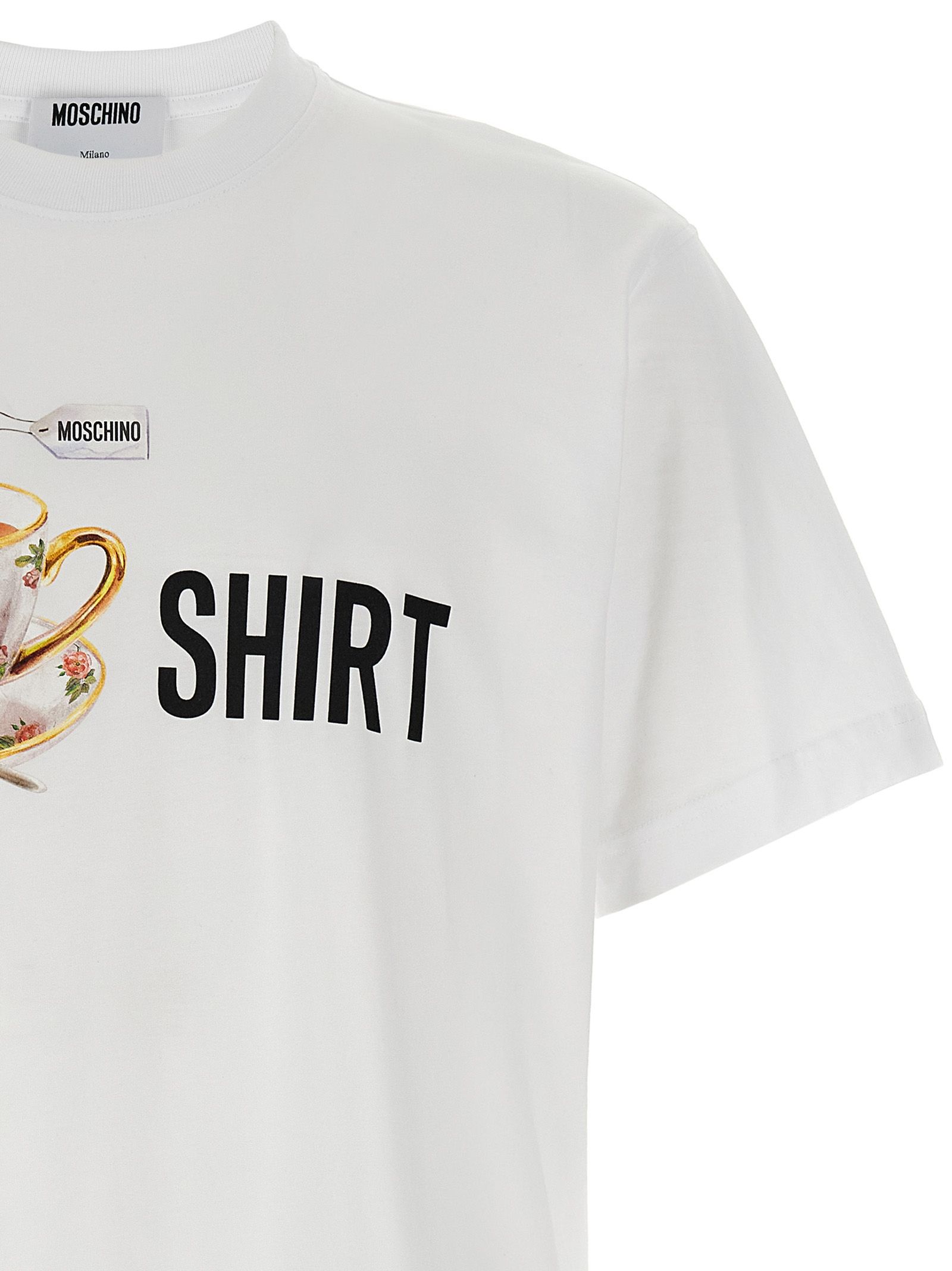 Moschino White Cotton Men's T-Shirt - Moschino - Modalova