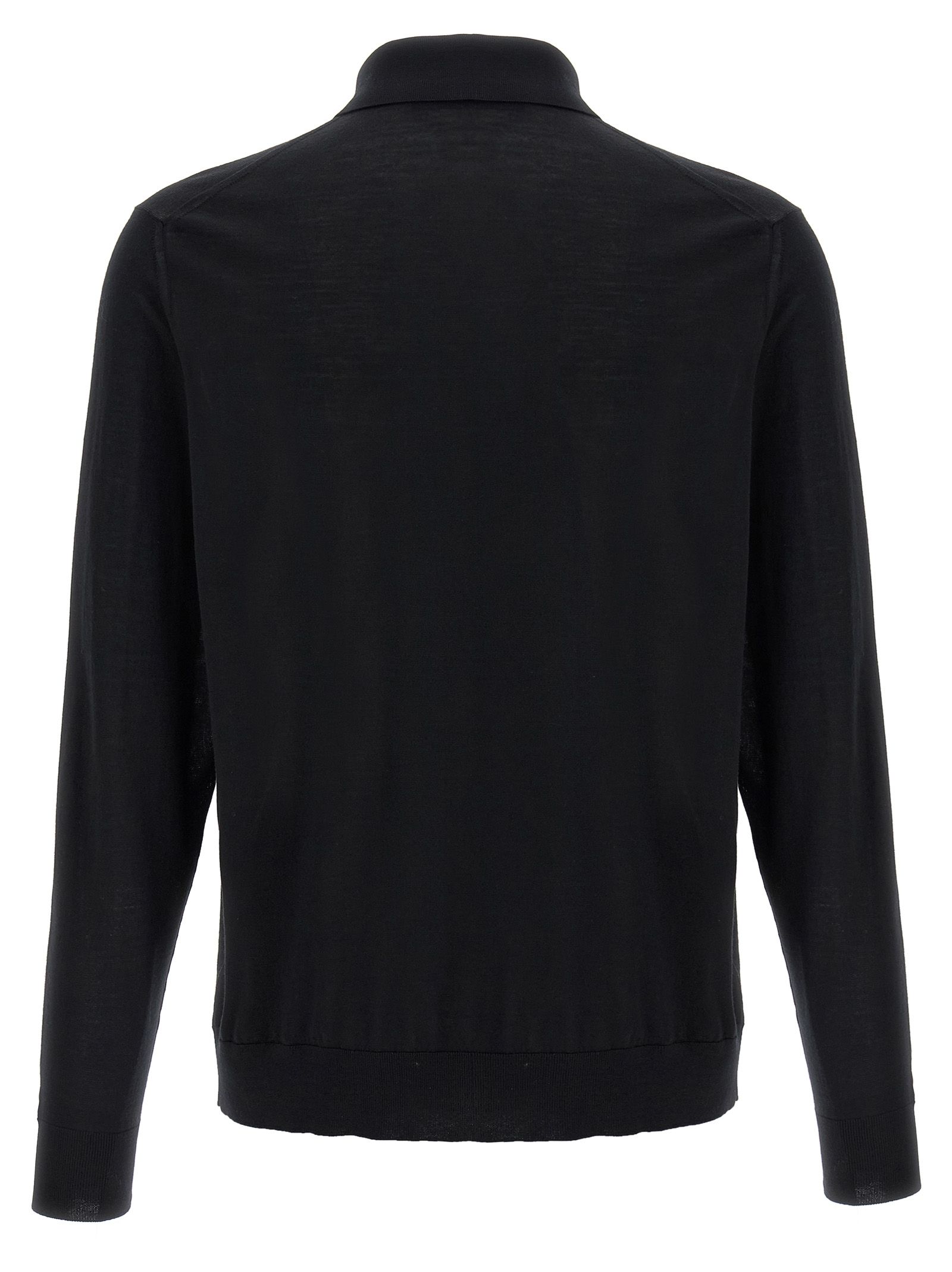 Kiton Black Wool Polo Men's Shirt - Kiton - Modalova