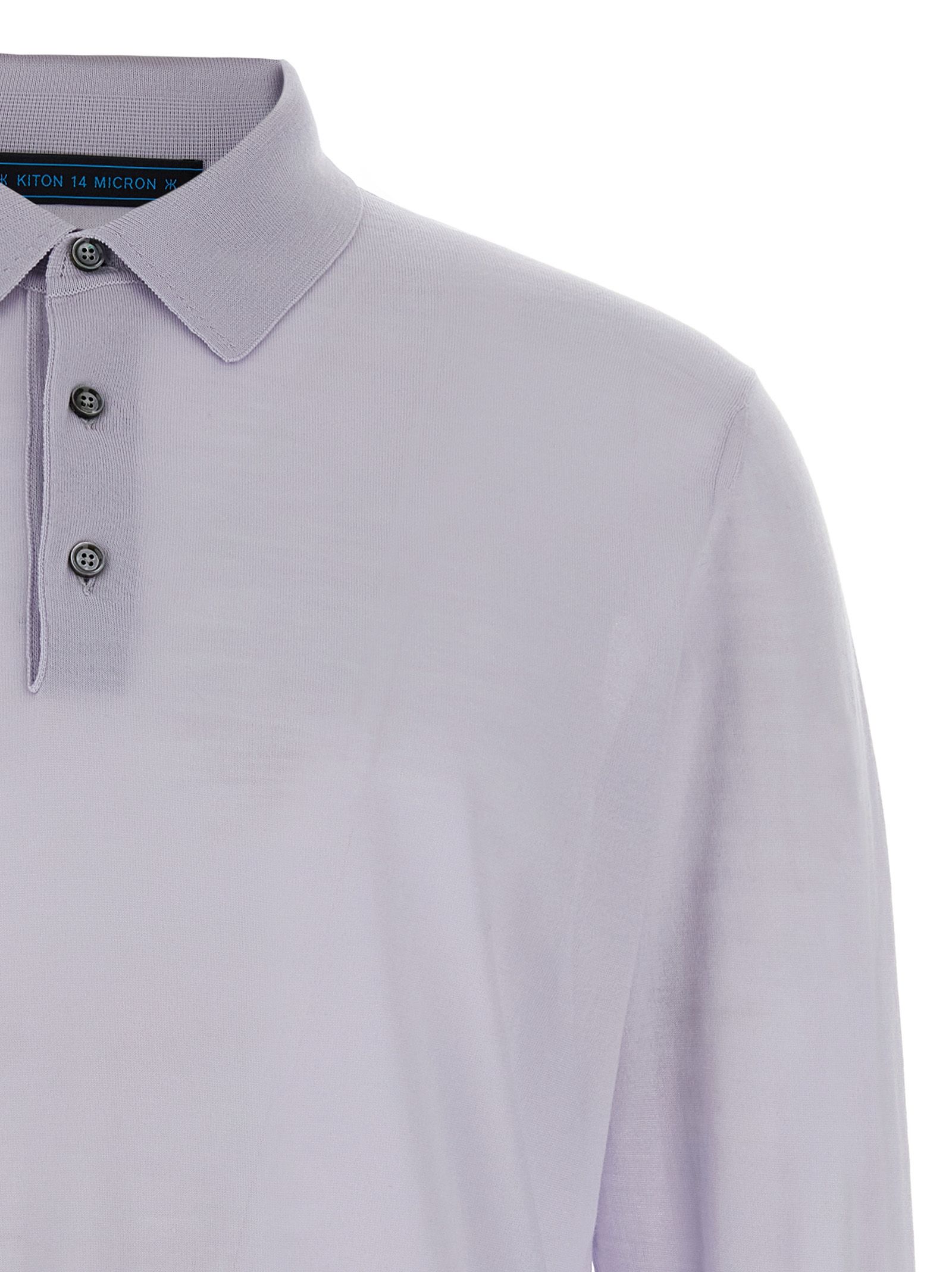 Kiton Blue Wool Polo Men's Shirt - Kiton - Modalova
