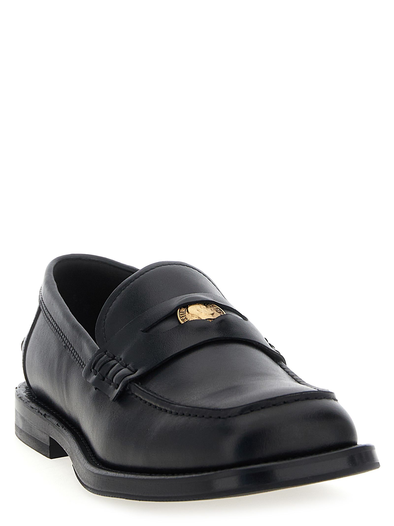 Velvet Leather Slip-On Men's Loafers - Moschino - Modalova