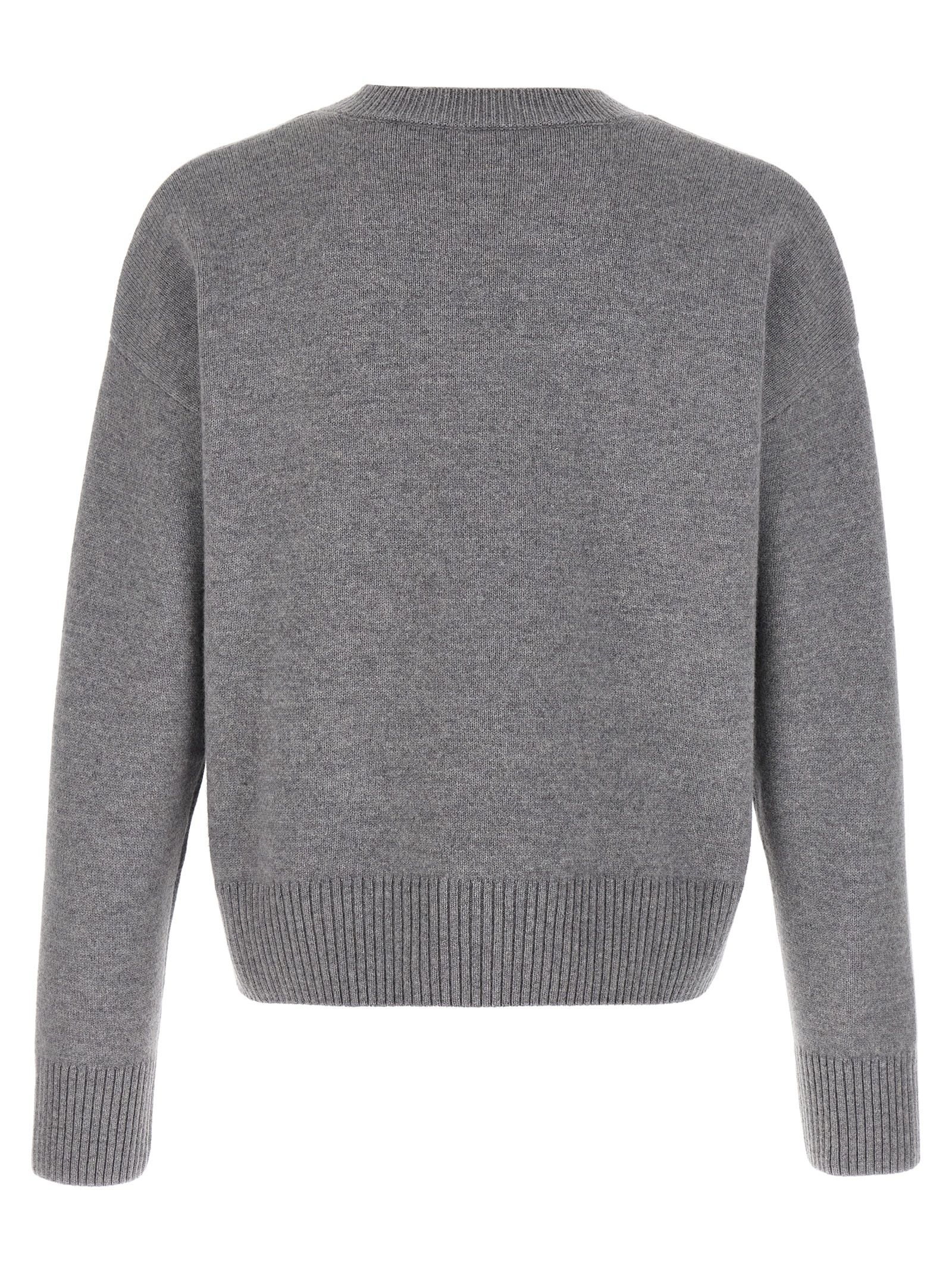 Ami Paris Gray Wool Men's Cardigan - Ami Paris - Modalova