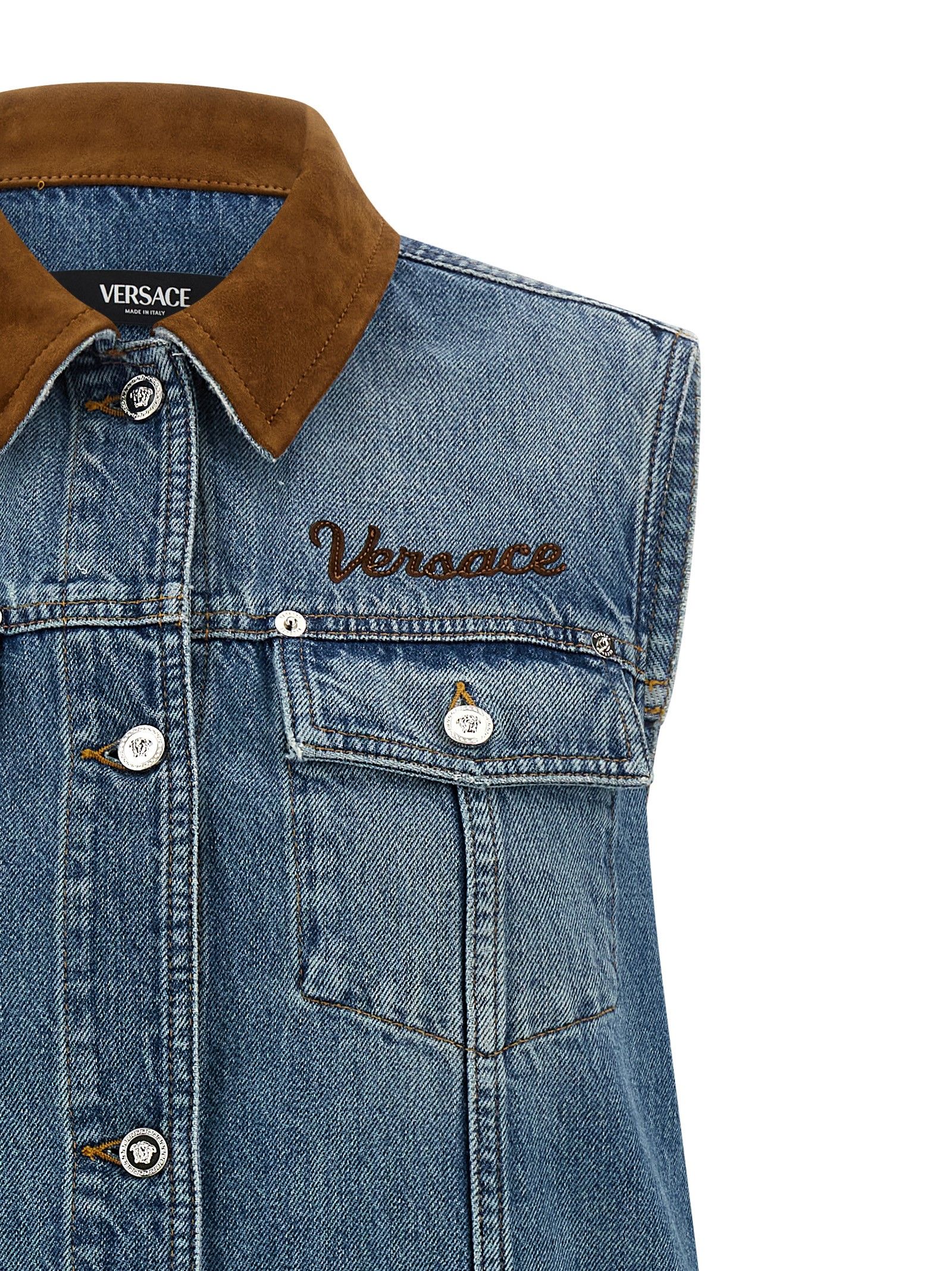Cotton Short Women's Dress - Versace - Modalova