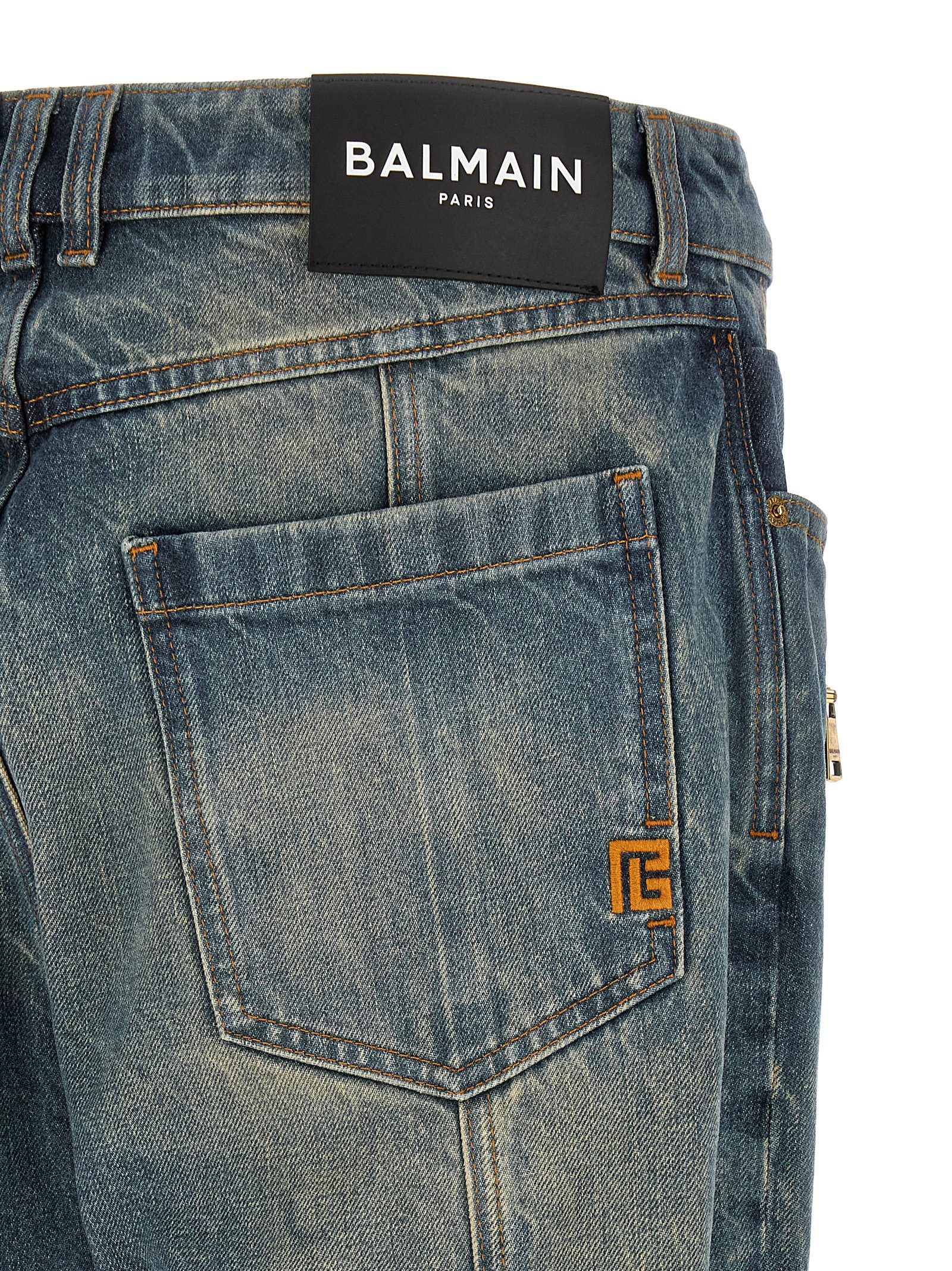 Cotton Straight-Leg Men's Jeans - Balmain - Modalova