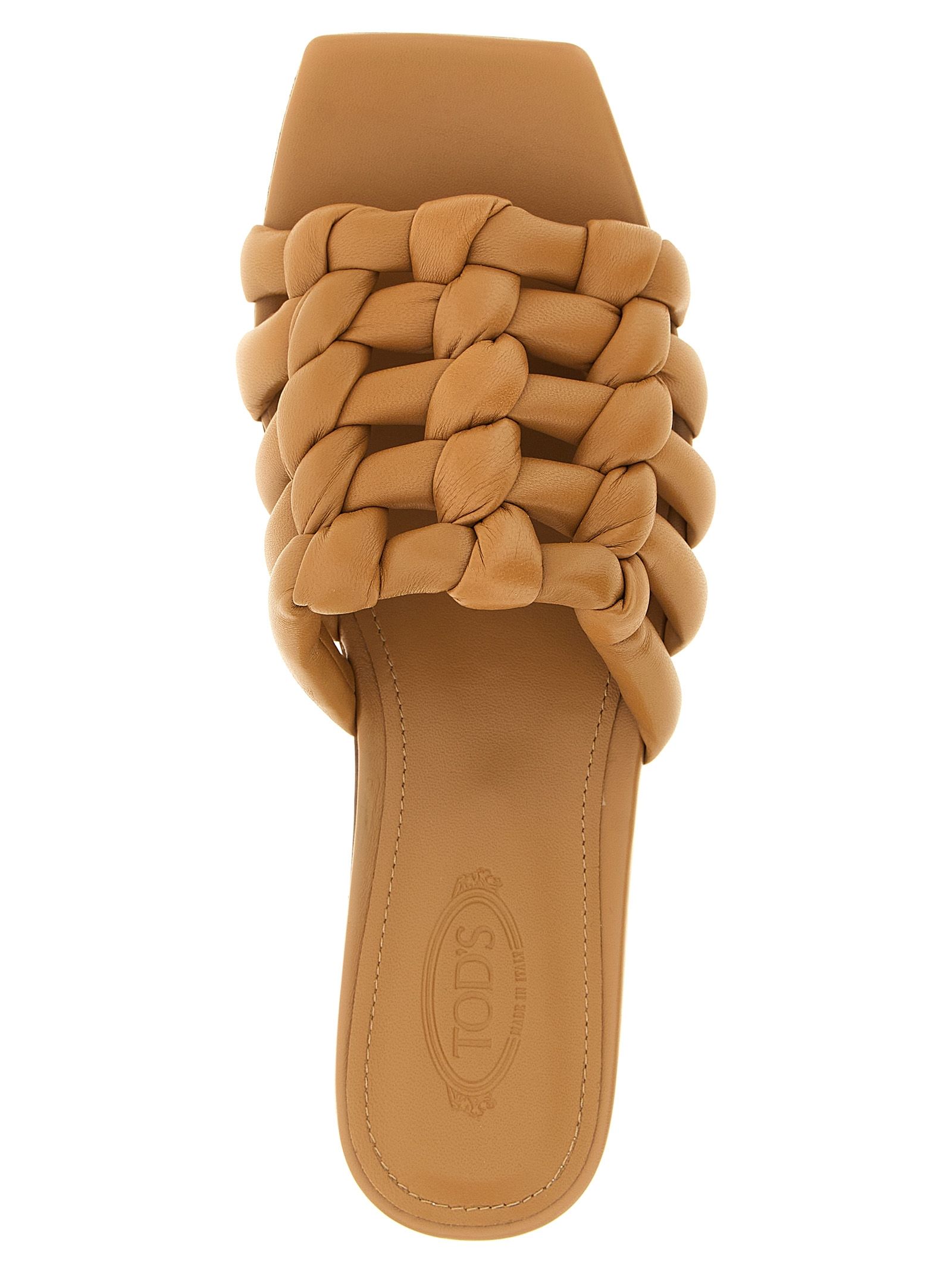 Tod's Brown Lambskin Women's Slides - Tod's - Modalova