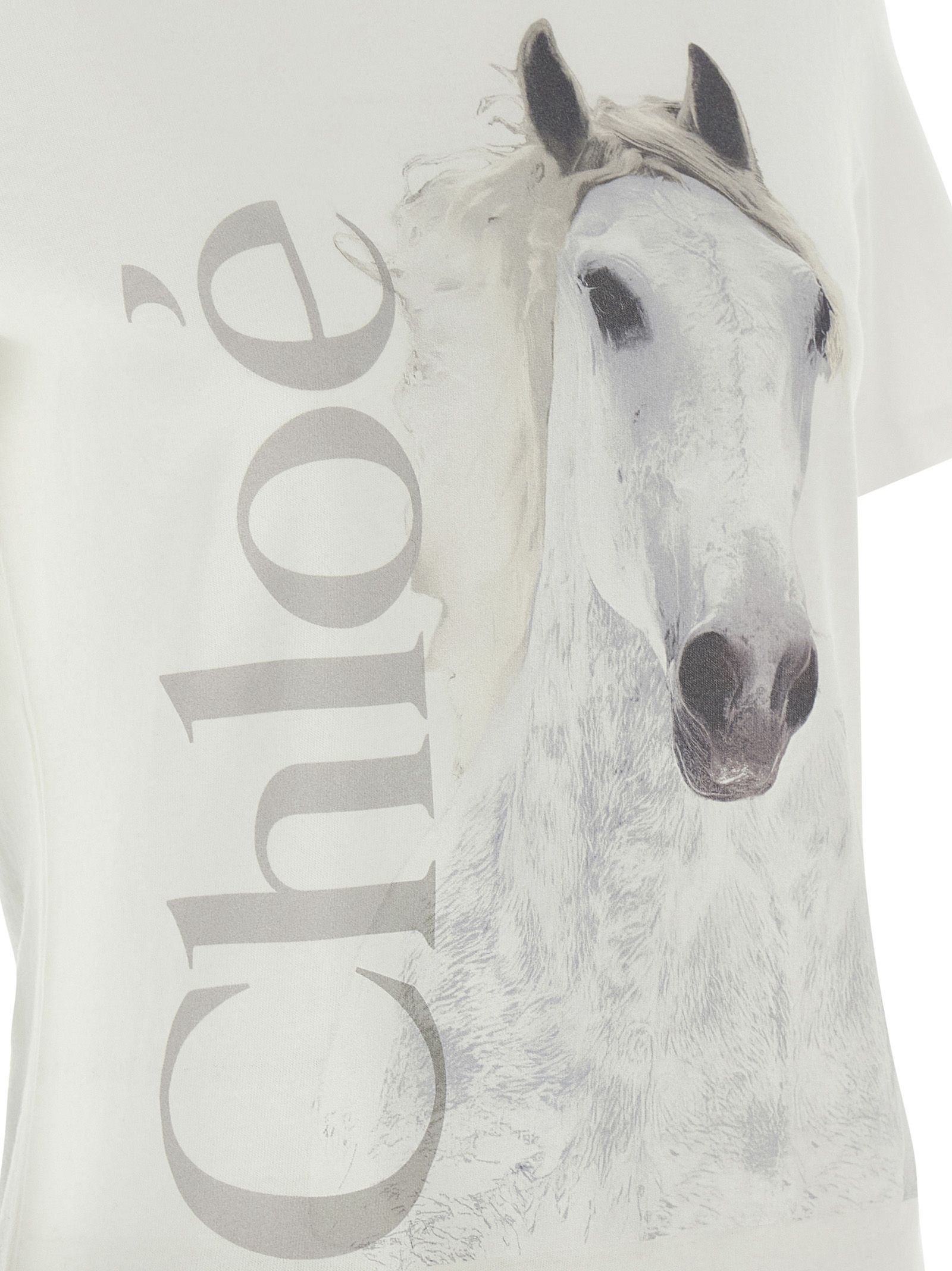 Chloé White Cotton Women's T-Shirt - Chloé - Modalova