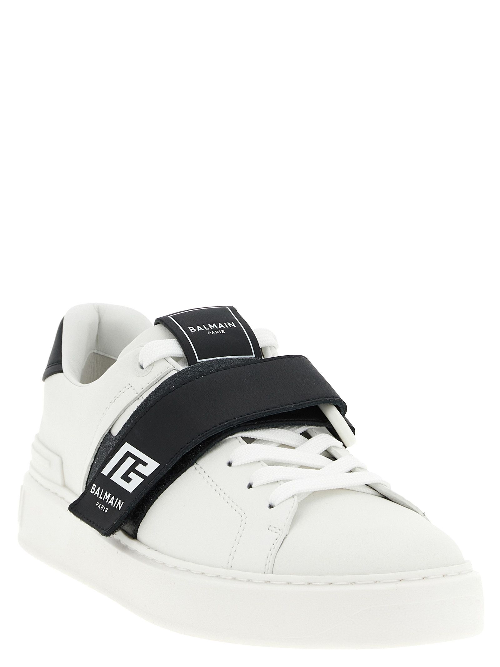 Calfskin Low Top Men's Sneakers - Balmain - Modalova