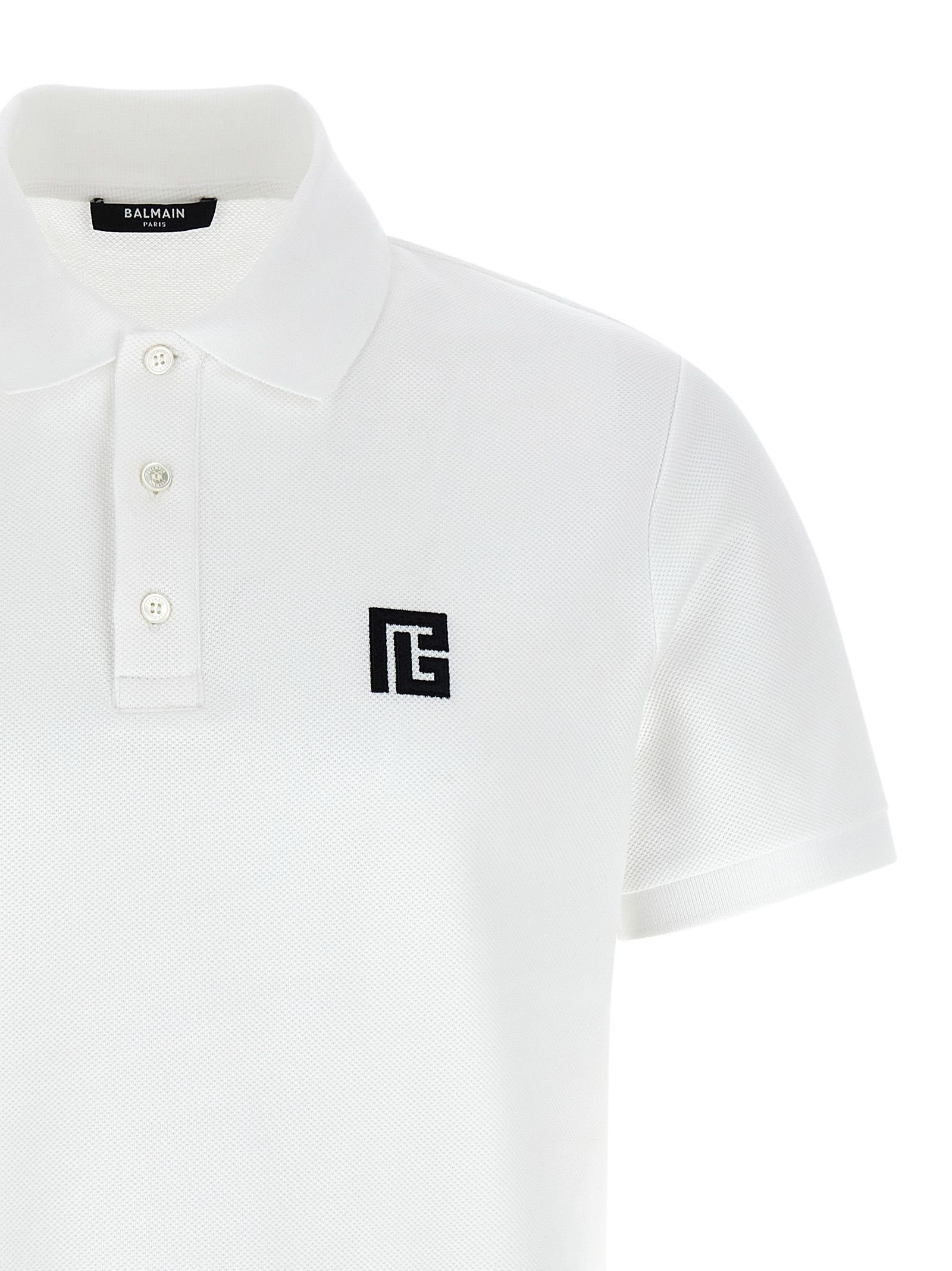 Cotton Polo Men's Shirt - Balmain - Modalova
