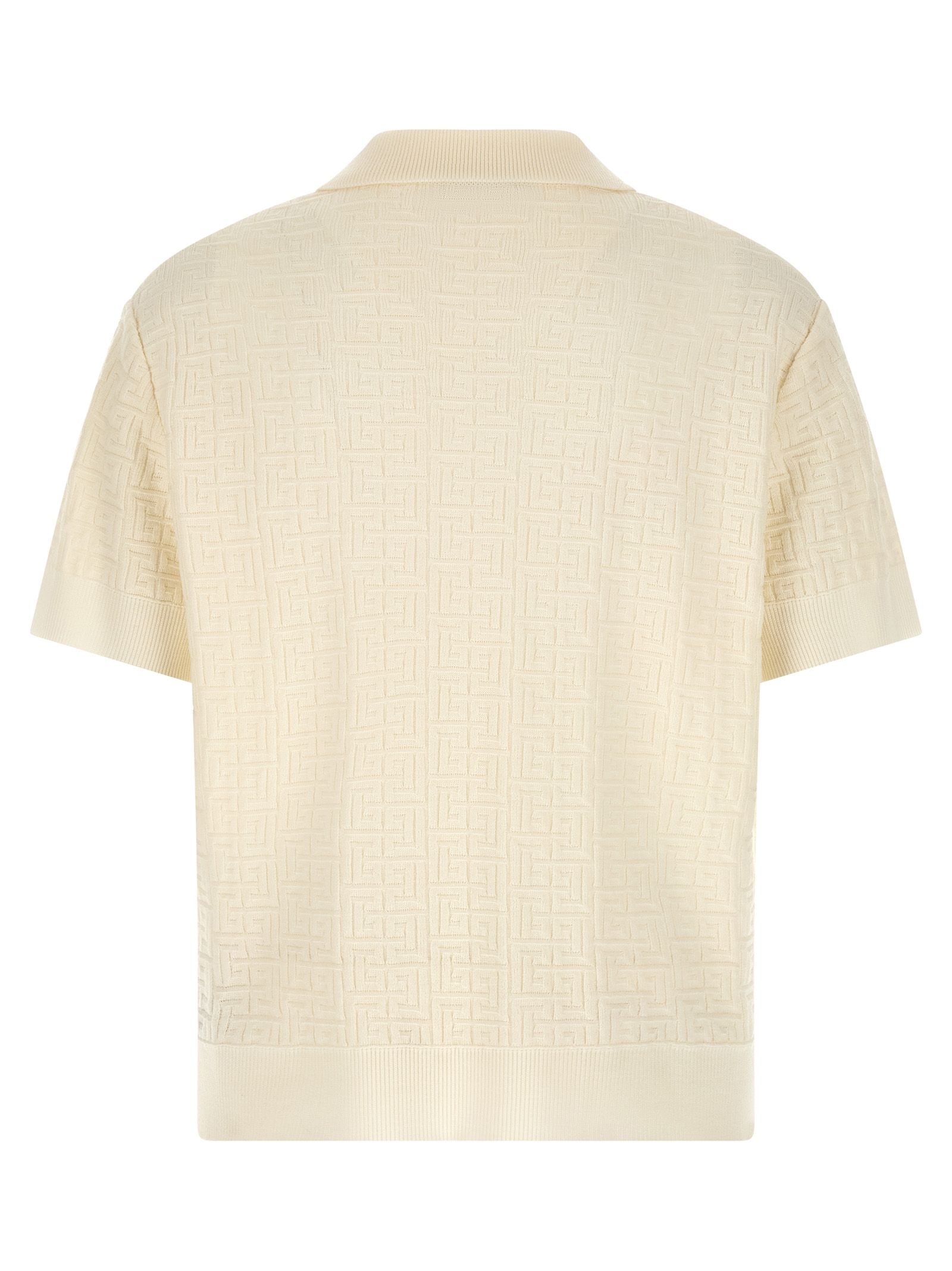 Balmain White Wool Polo Men's Shirt - Balmain - Modalova