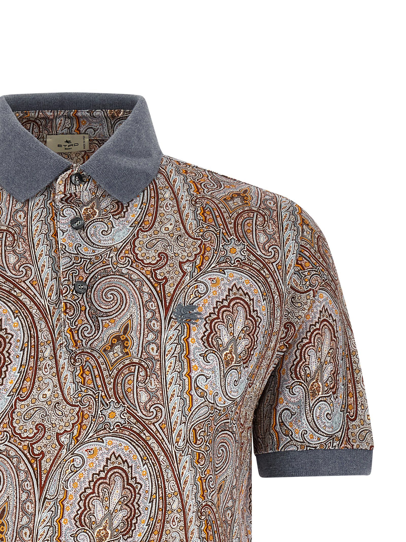 Cotton Polo Men's Shirt - Etro - Modalova