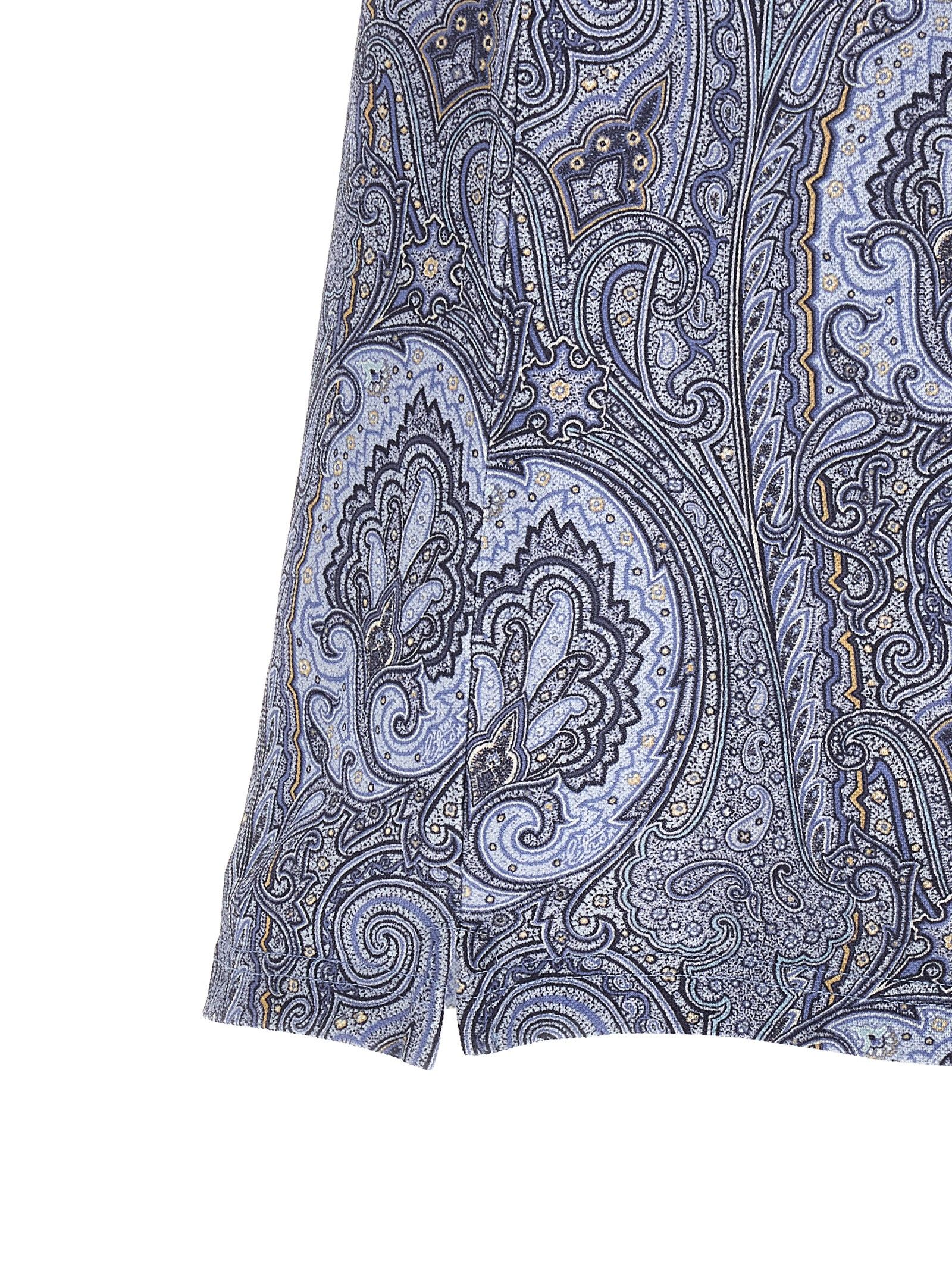 Etro Blue Cotton Polo Men's Shirt - Etro - Modalova