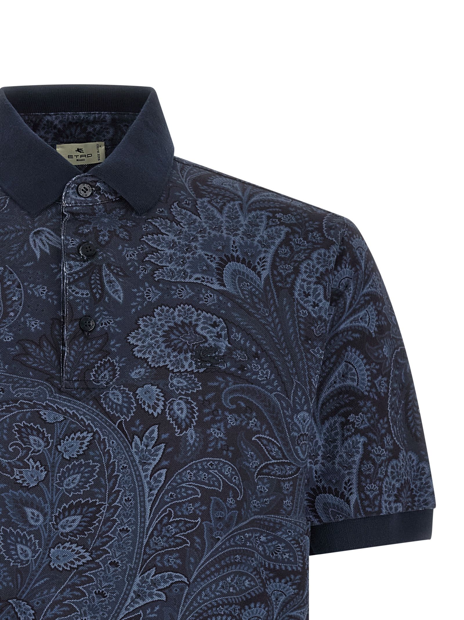 Etro Blue Cotton Polo Men's Shirt - Etro - Modalova