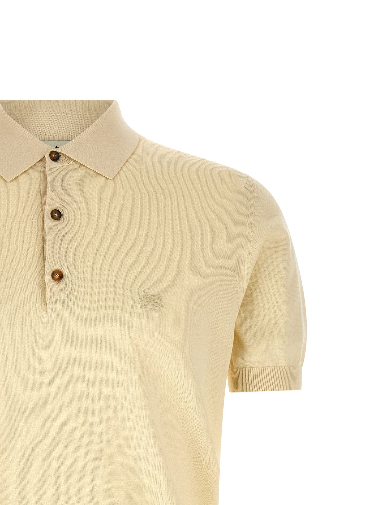 Etro Beige Cotton Polo Men's Shirt - Etro - Modalova