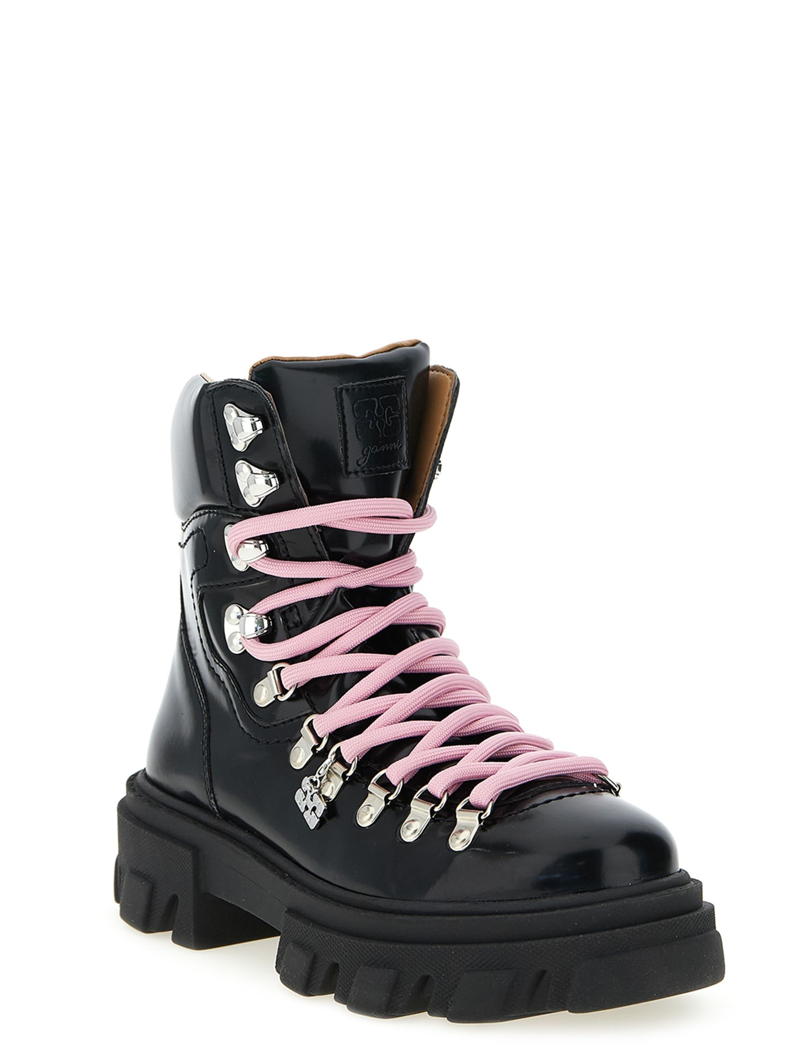 Polyester Lace-Up Women's Boots - Ganni - Modalova
