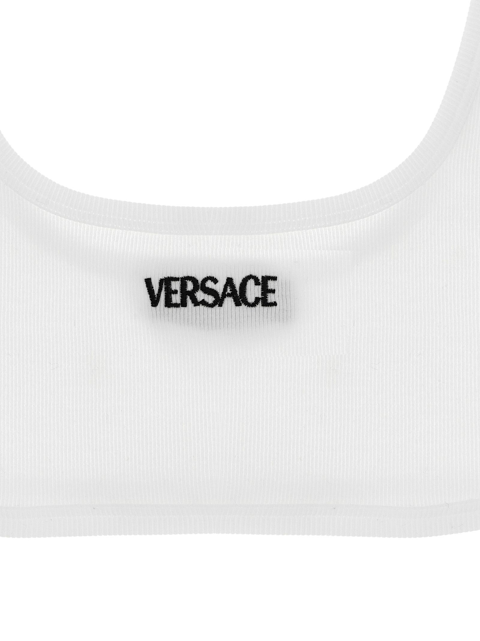 Versace White Cotton Women's Bra - Versace - Modalova