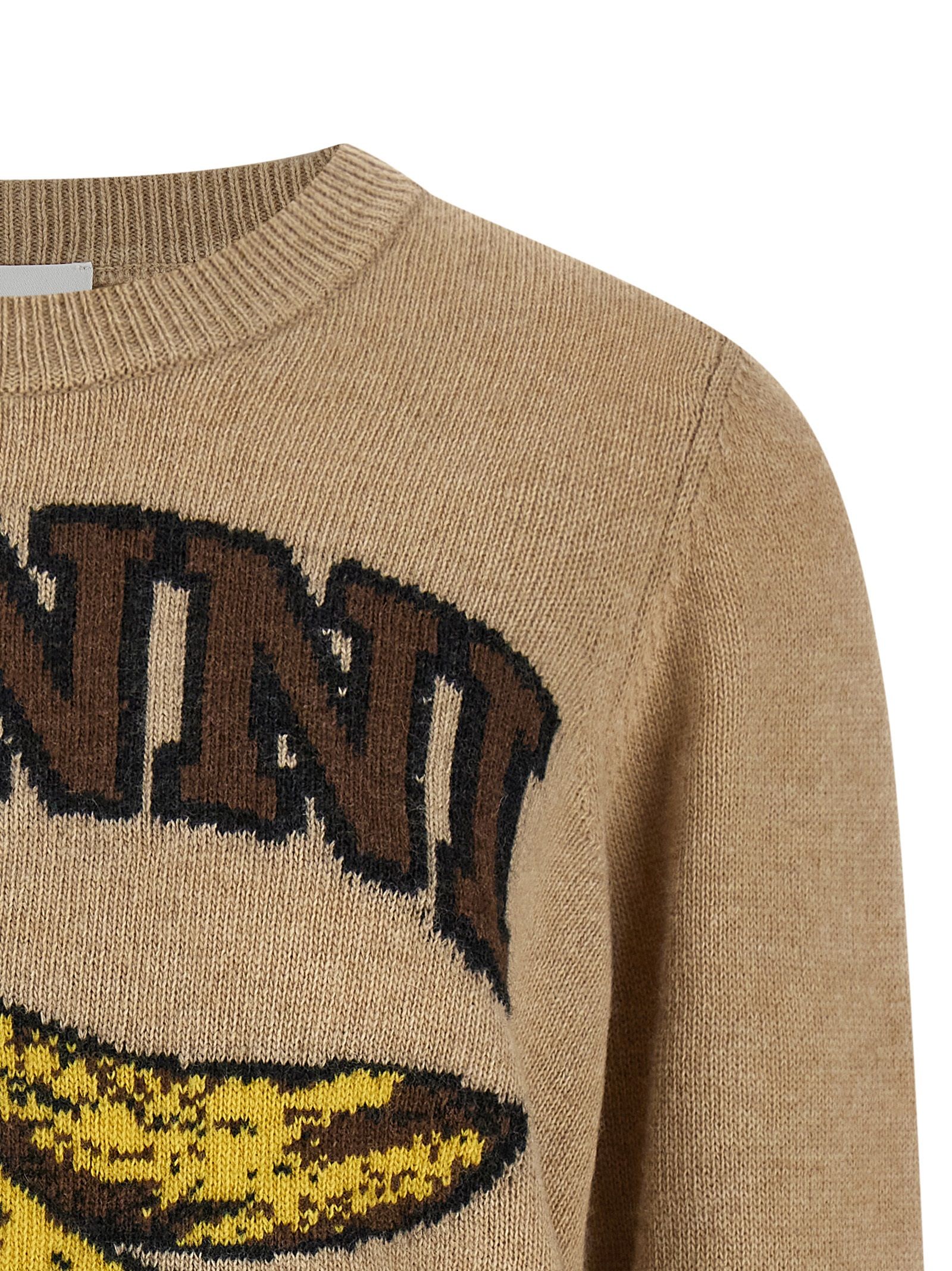 Ganni Beige Wool Women's Cardigan - Ganni - Modalova