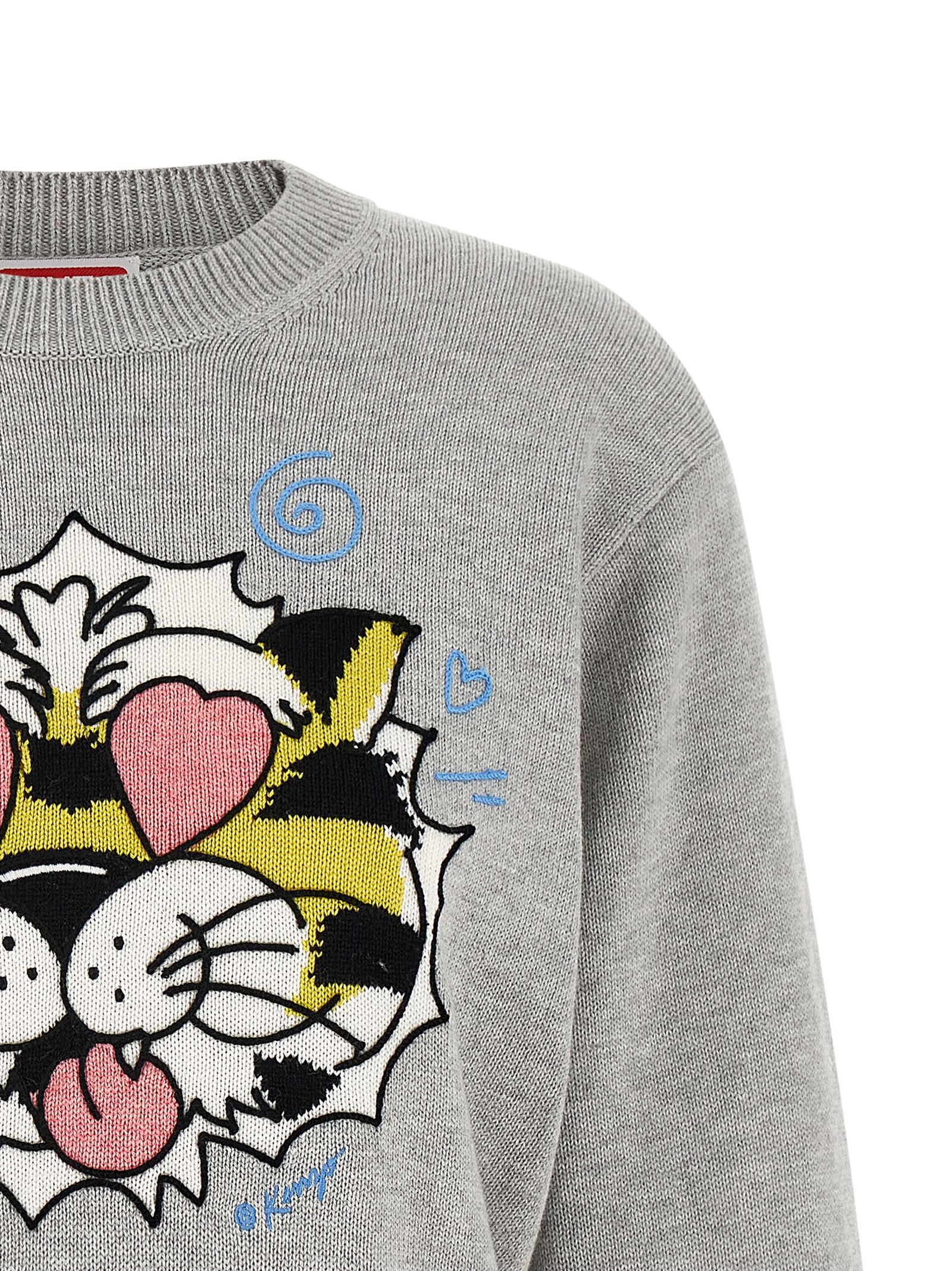 Kenzo Gray Wool Women's Cardigan - Kenzo - Modalova