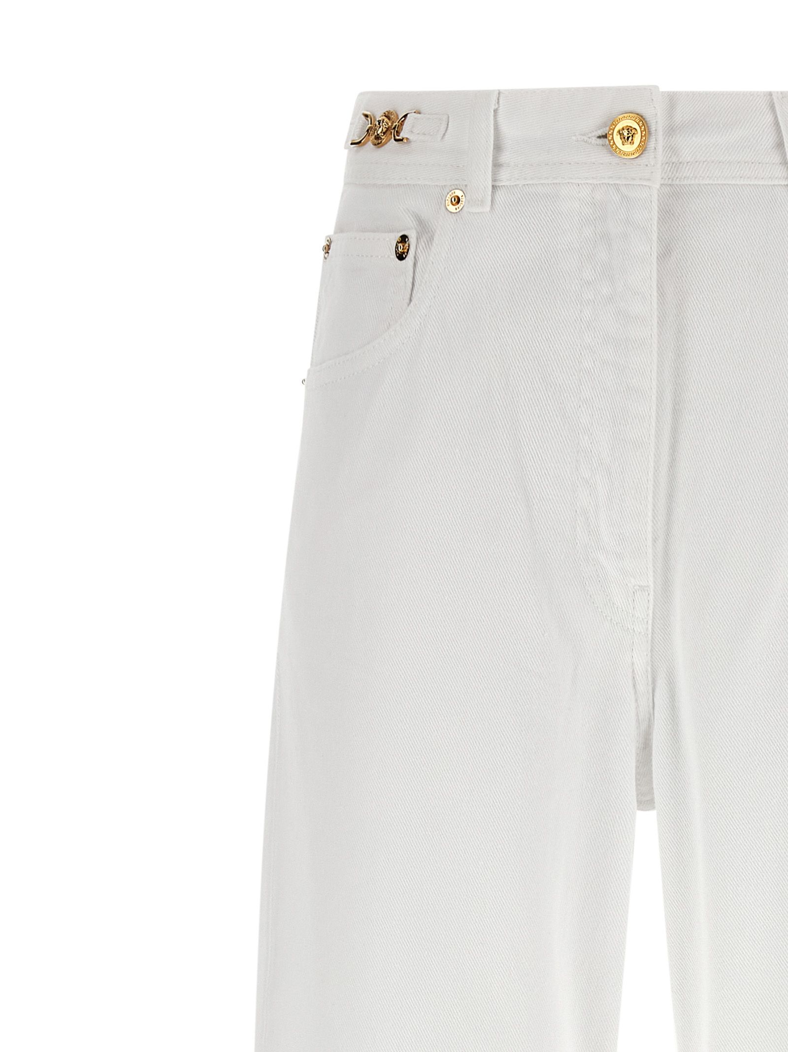 Cotton Straight-Leg Women's Jeans - Versace - Modalova