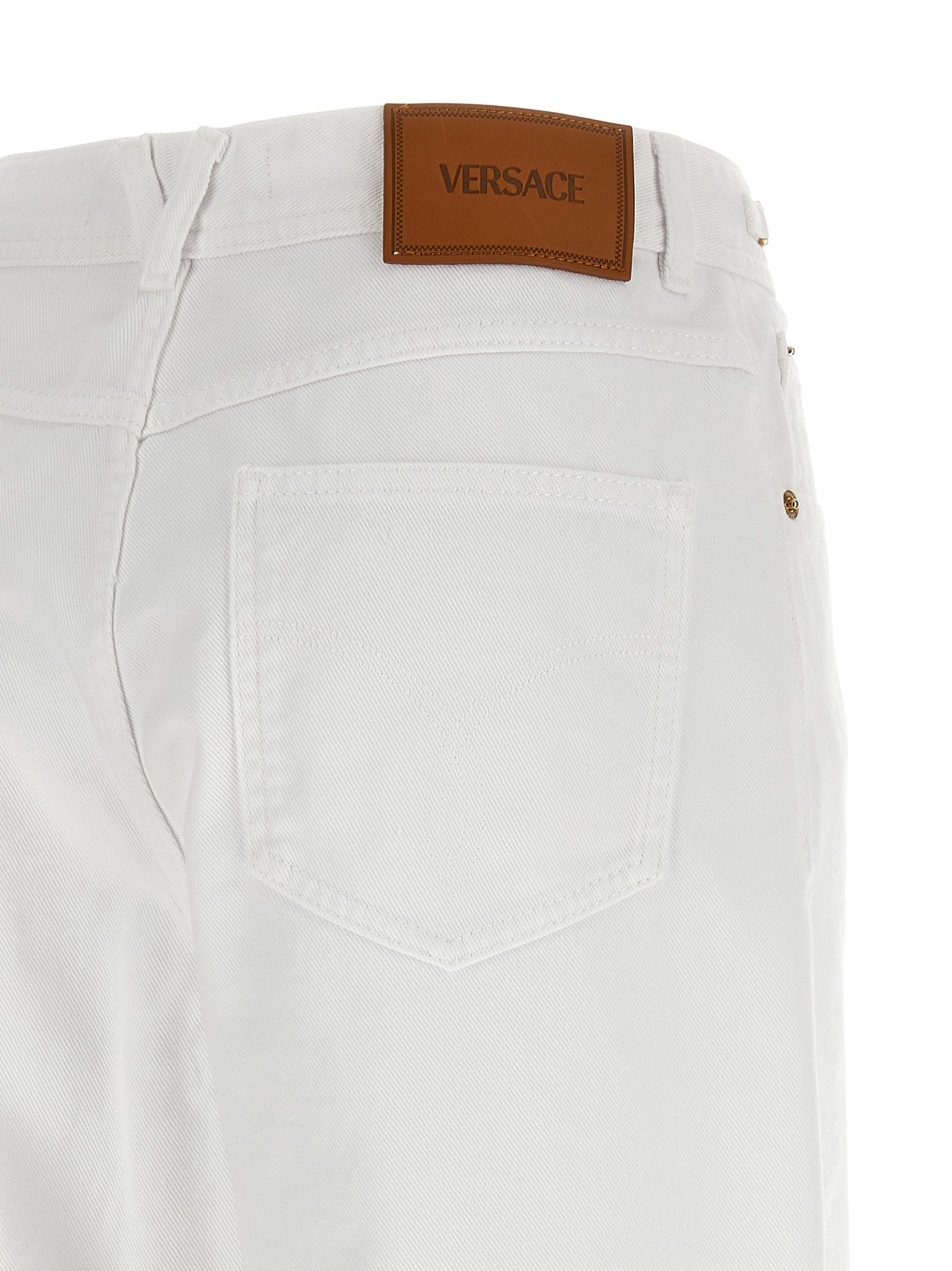 Cotton Straight-Leg Women's Jeans - Versace - Modalova