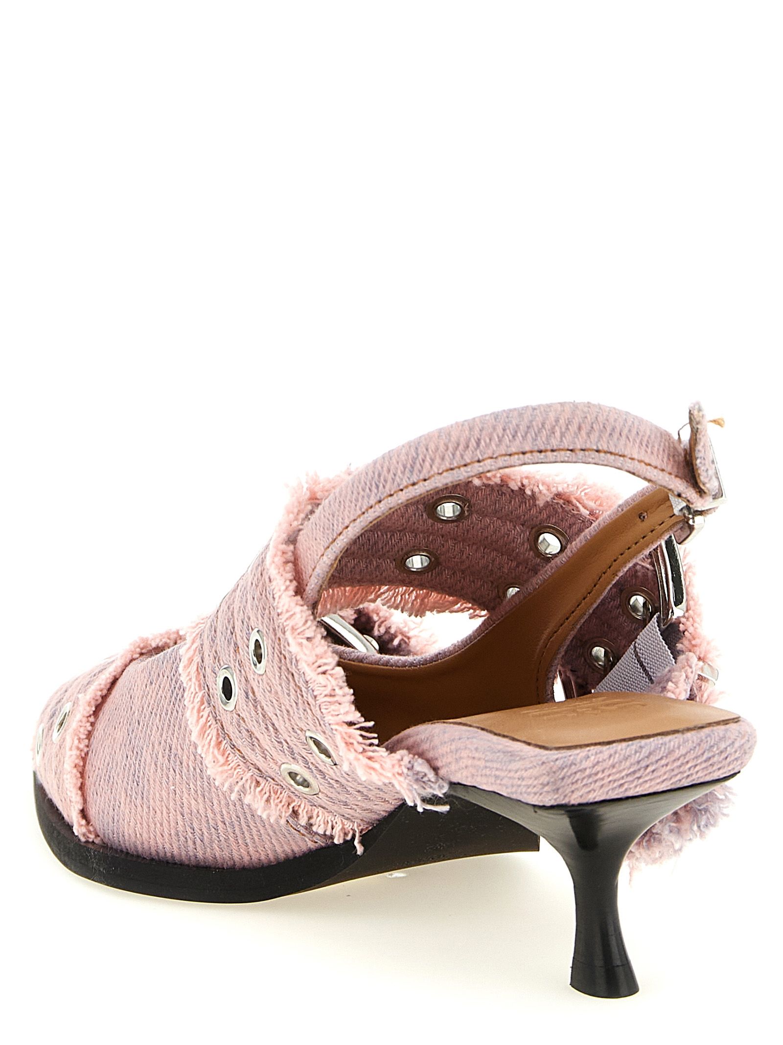 Organic Cotton Mid Heel Women's Pumps - Ganni - Modalova
