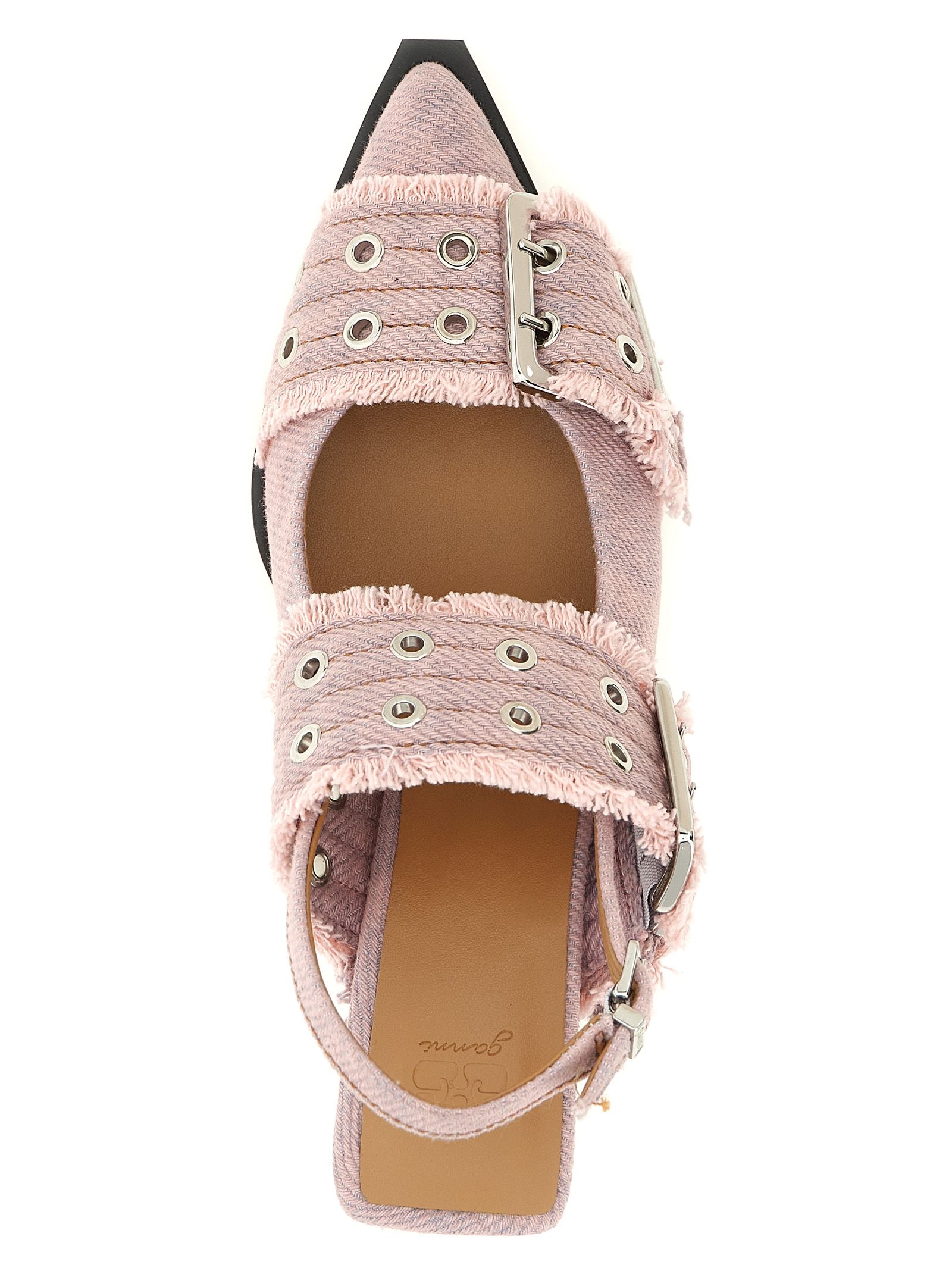 Organic Cotton Mid Heel Women's Pumps - Ganni - Modalova