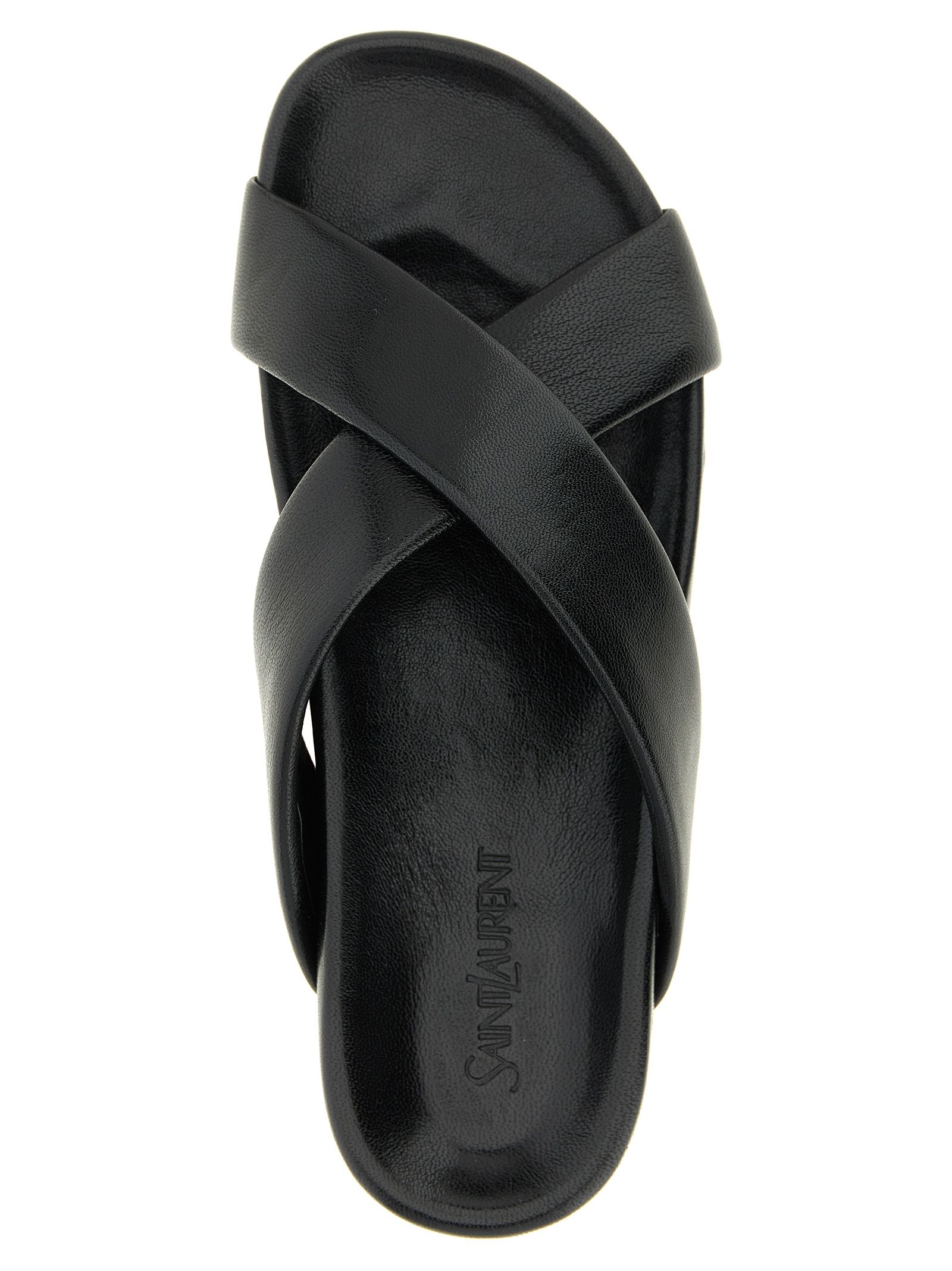 Lamb Leather Men's Slides - Saint Laurent - Modalova