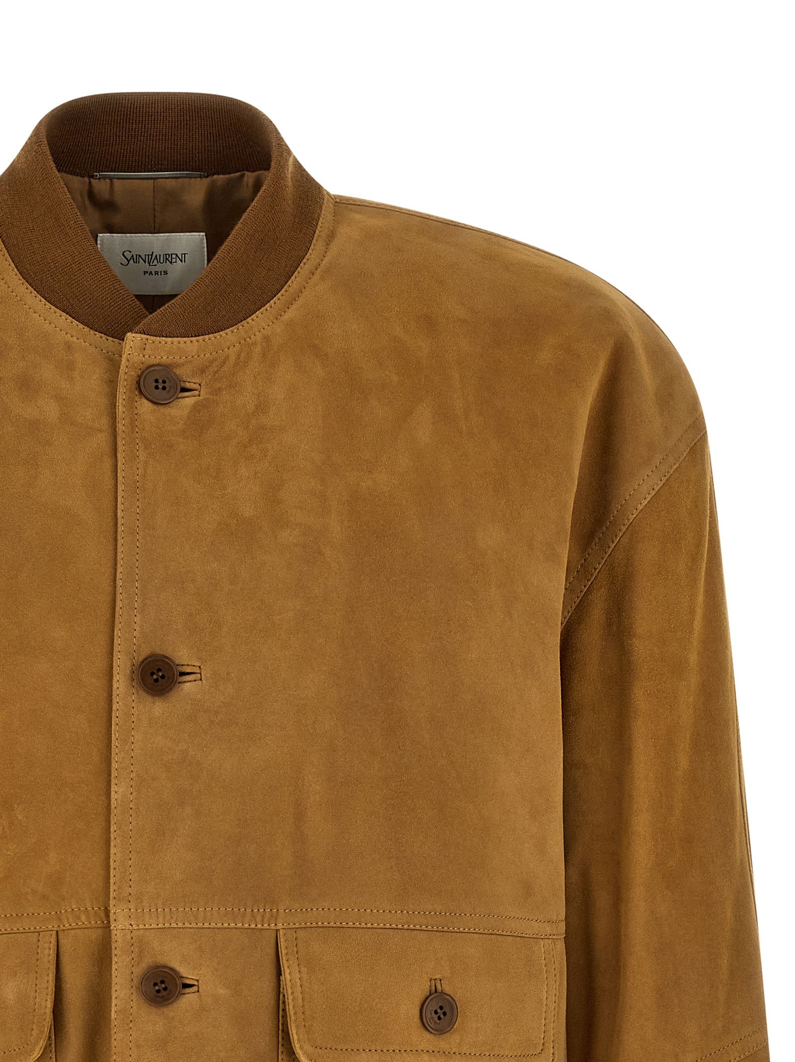 Lamb Leather Leather Men's Jacket - Saint Laurent - Modalova