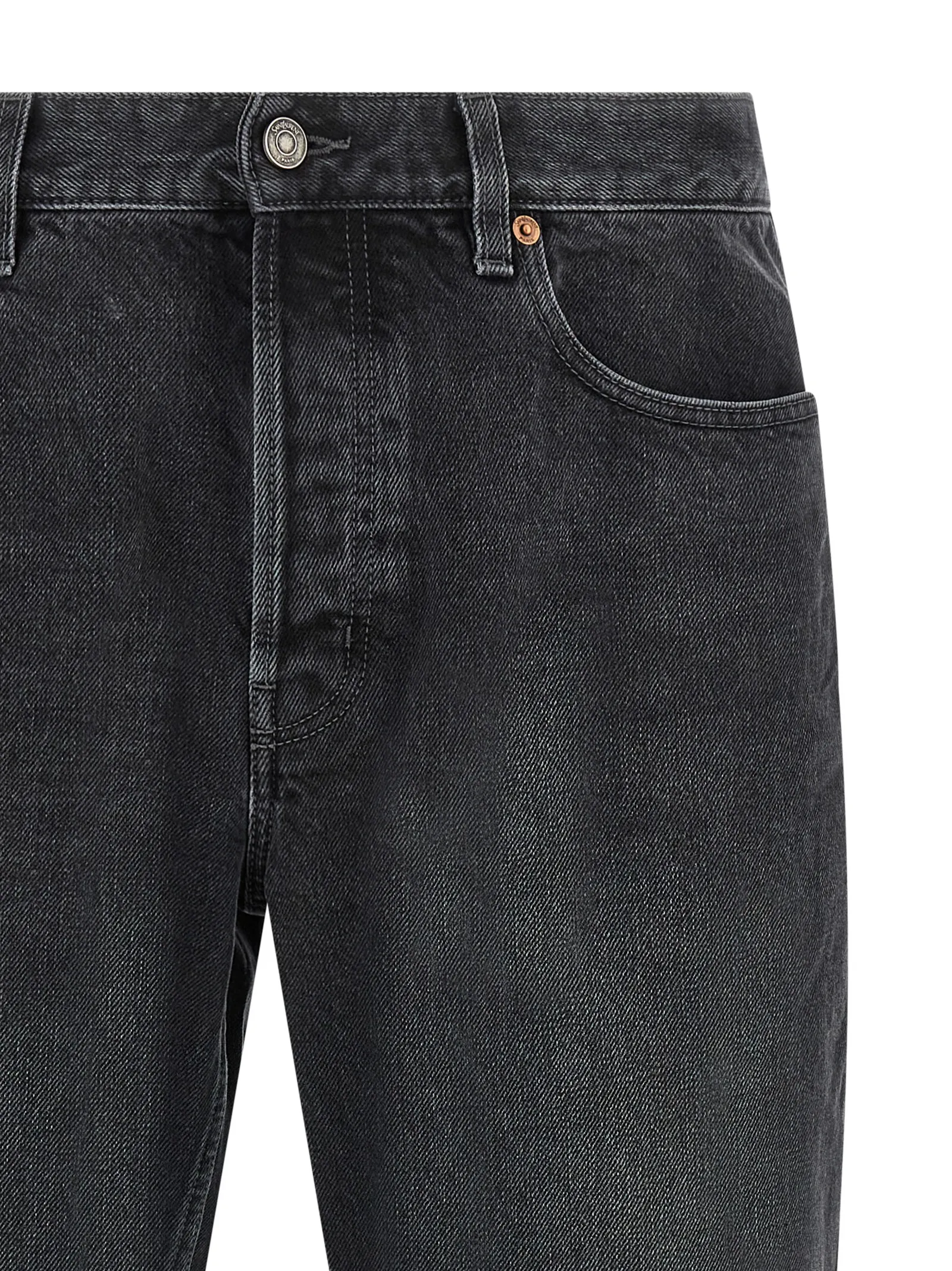 Cotton Straight-Leg Men's Jeans - Saint Laurent - Modalova