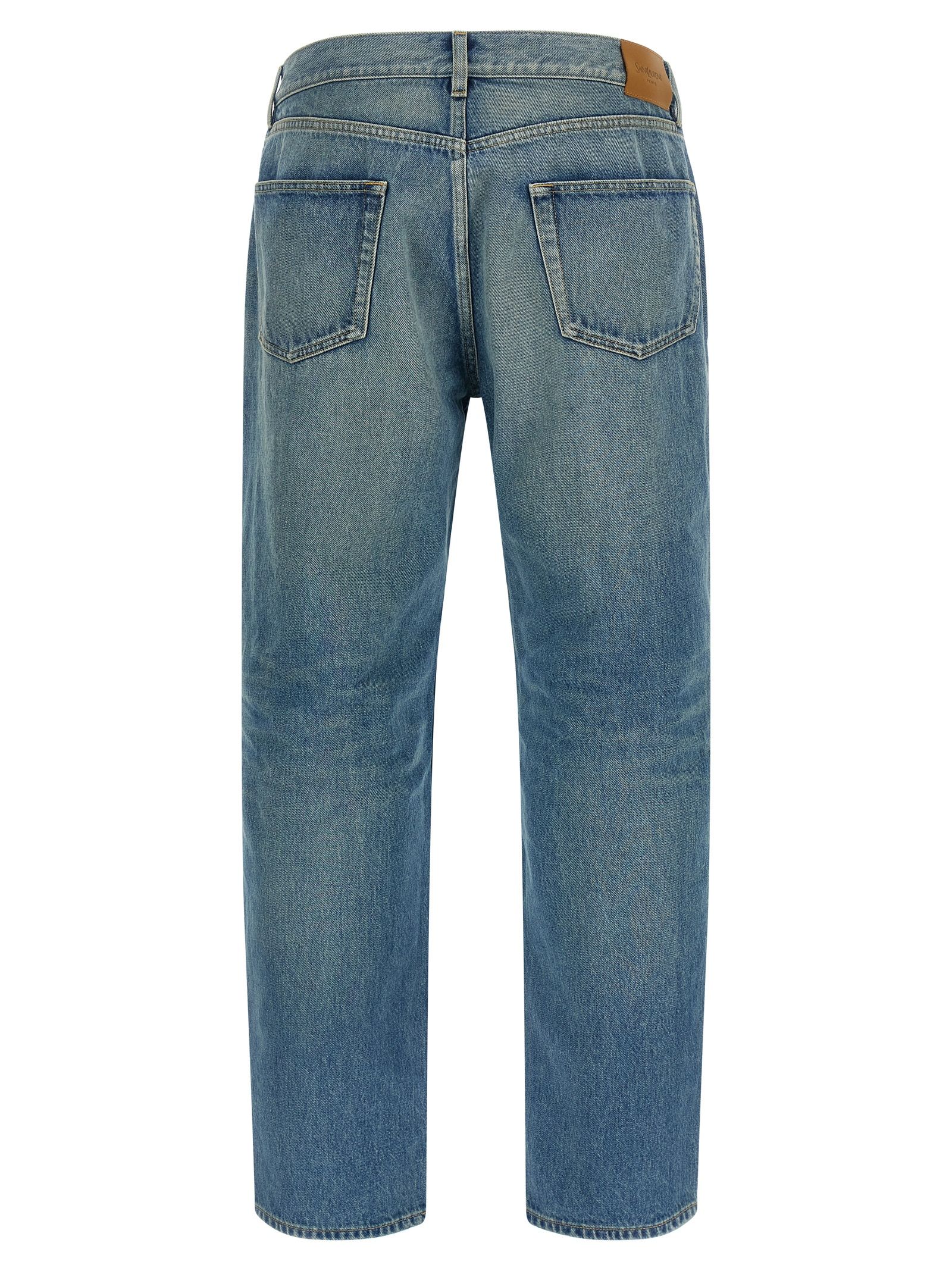 Cotton Straight-Leg Men's Jeans - Saint Laurent - Modalova