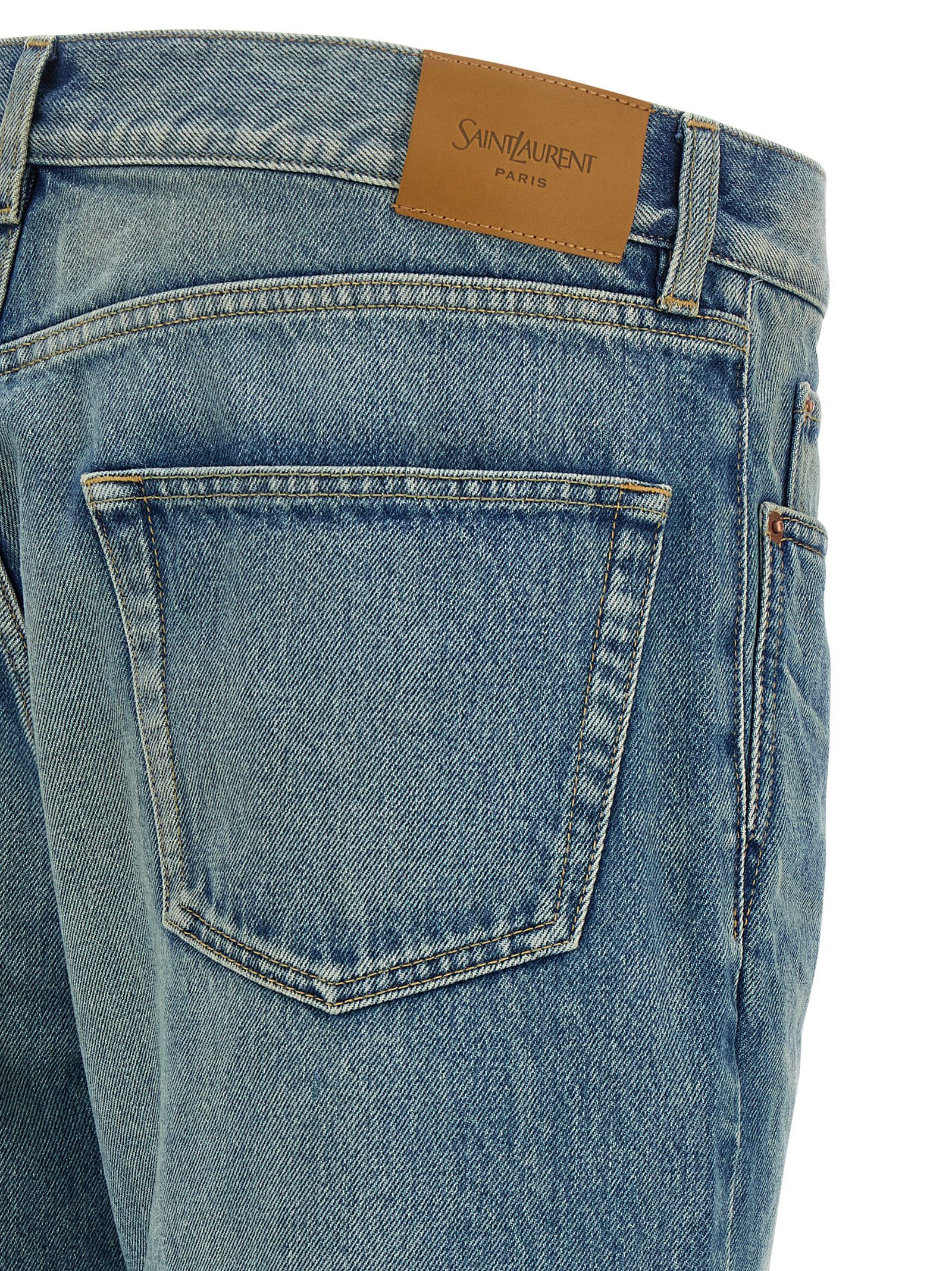 Cotton Straight-Leg Men's Jeans - Saint Laurent - Modalova