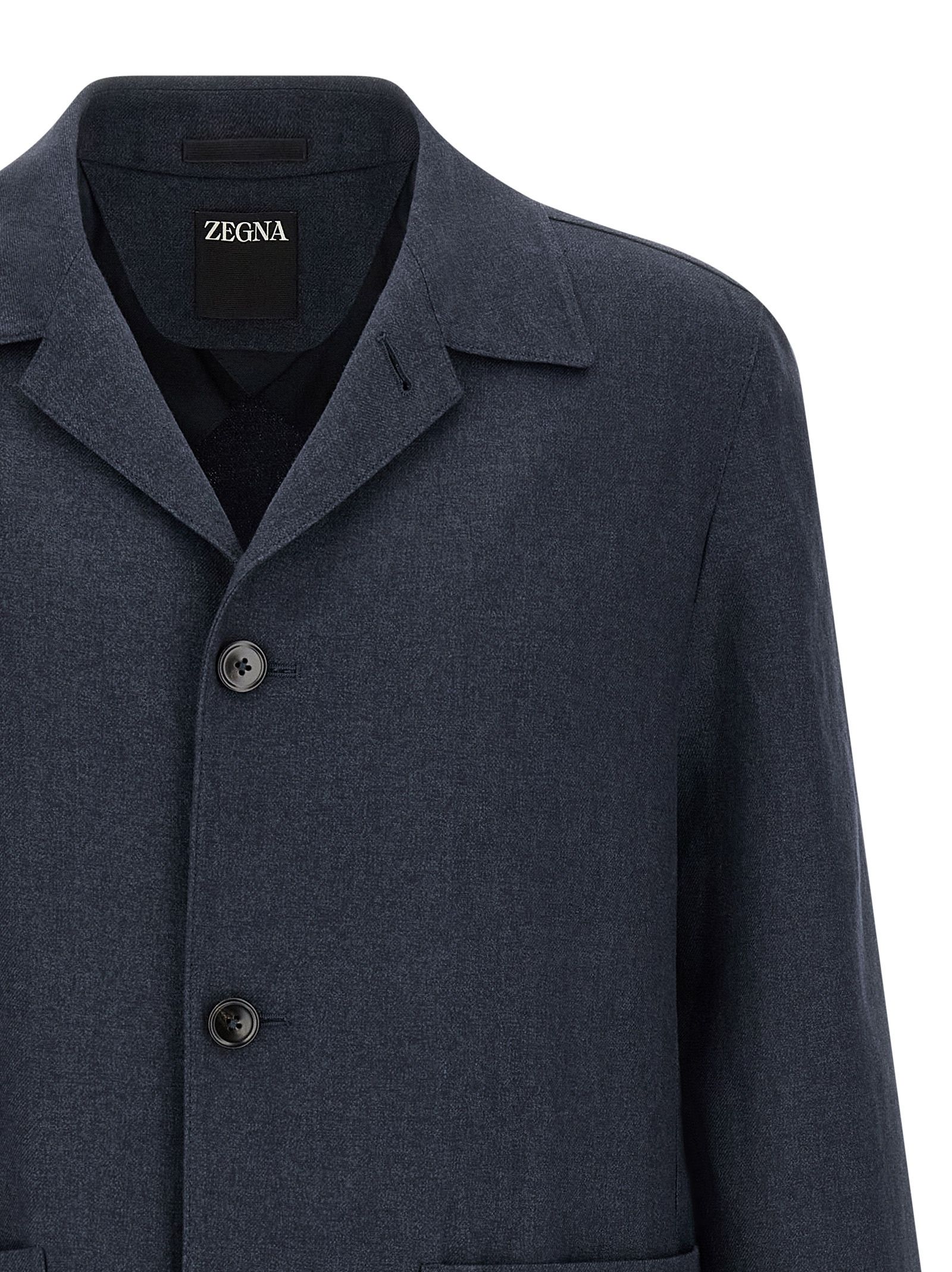 Linen Full-Length Men's Jacket - ZEGNA - Modalova