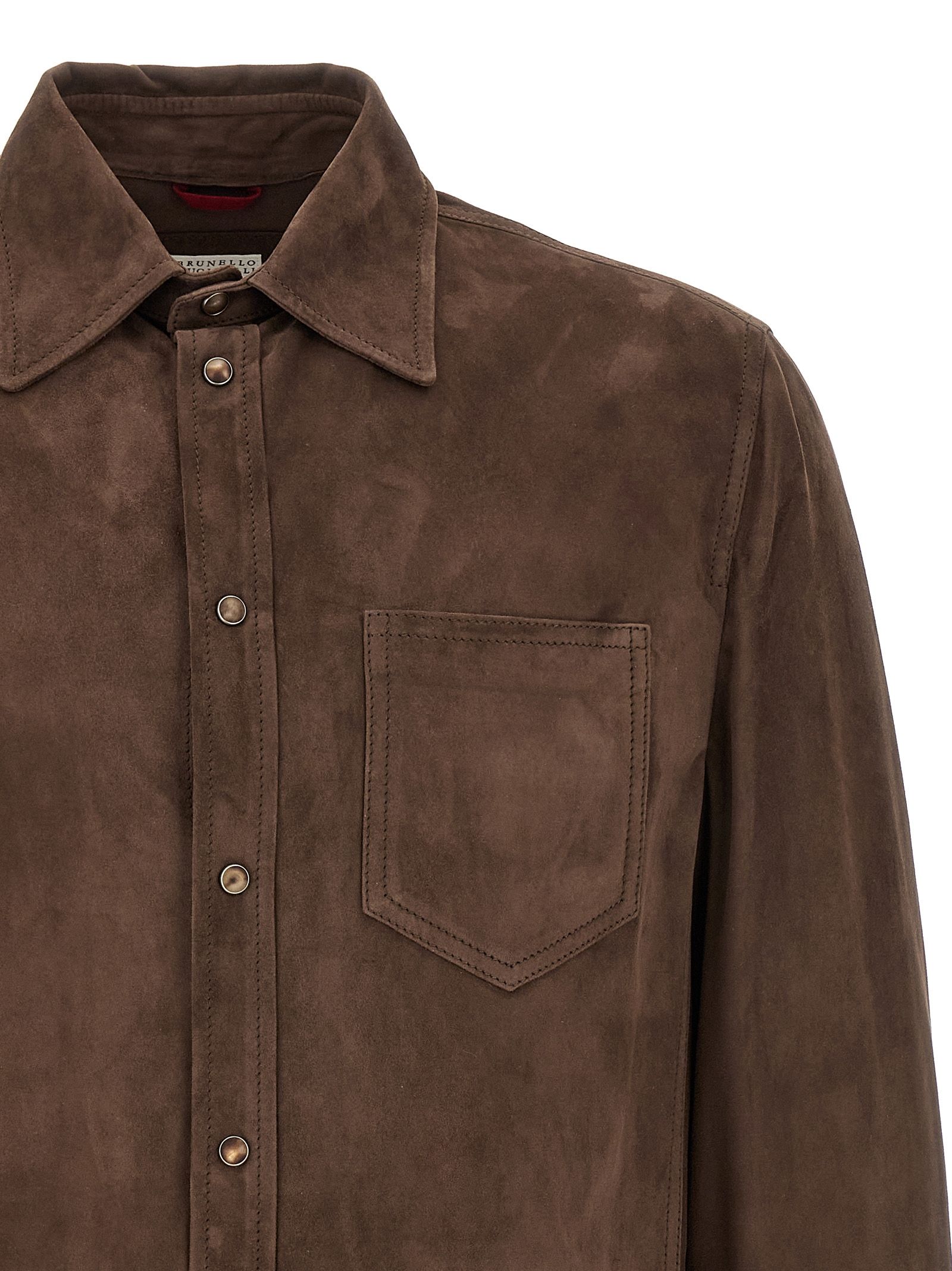 Lamb Leather Men's Blouse - Brunello Cucinelli - Modalova