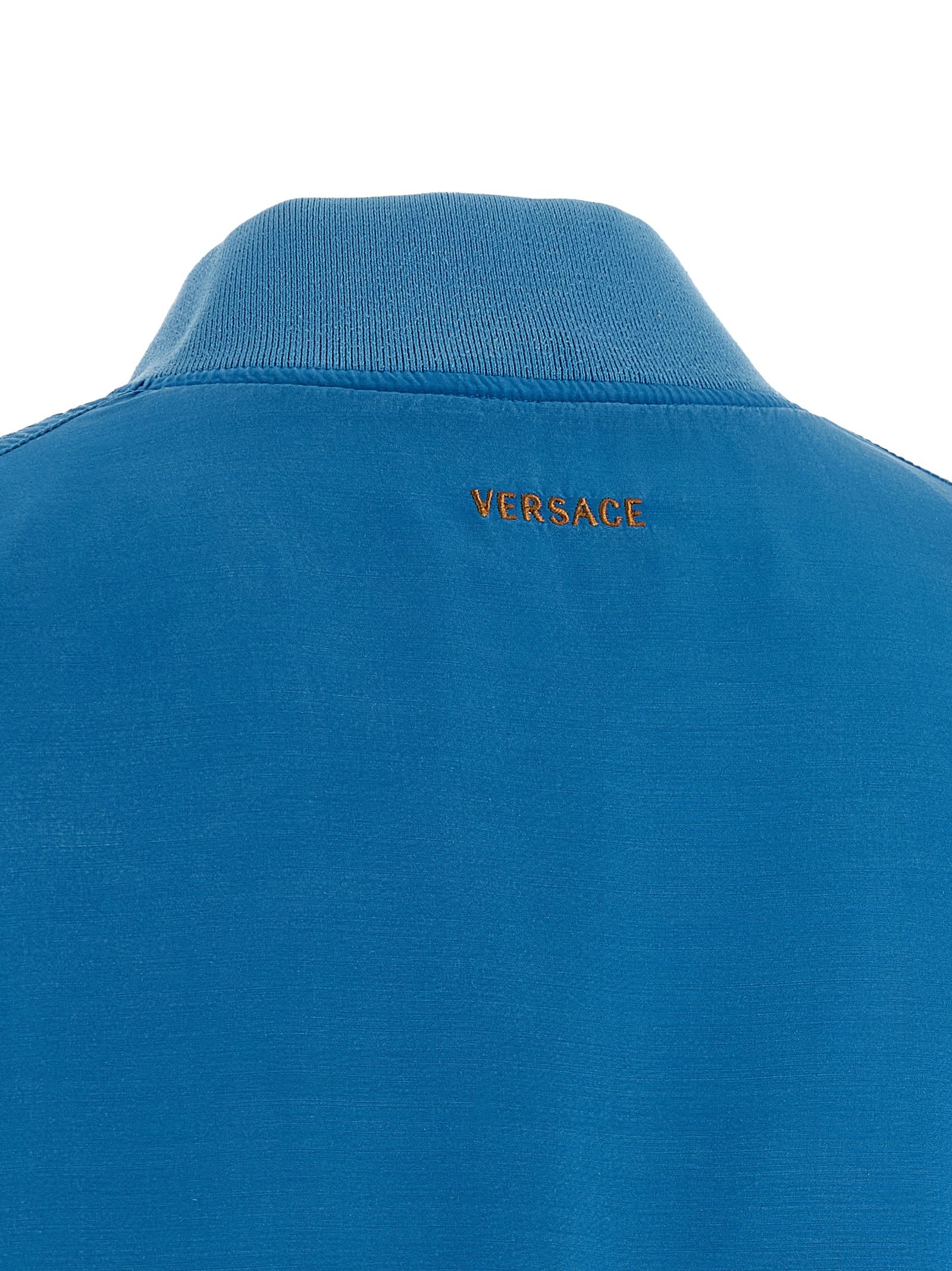 Versace Blue Silk Women's Bomber - Versace - Modalova
