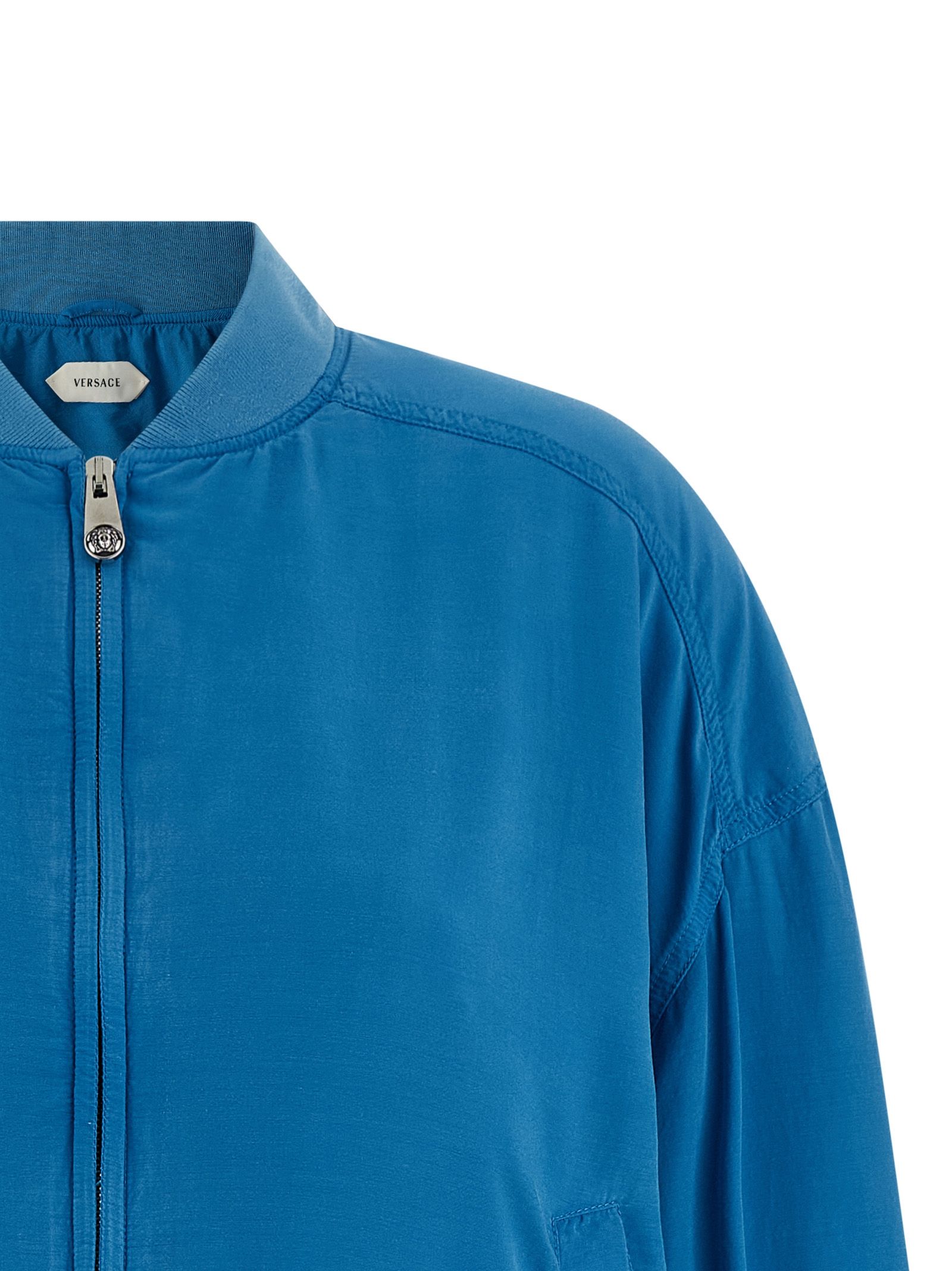 Versace Blue Silk Women's Bomber - Versace - Modalova