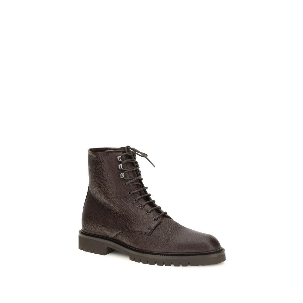 Calf Leather Bos Taurus Lace-Up Men's Boots - Brunello Cucinelli - Modalova