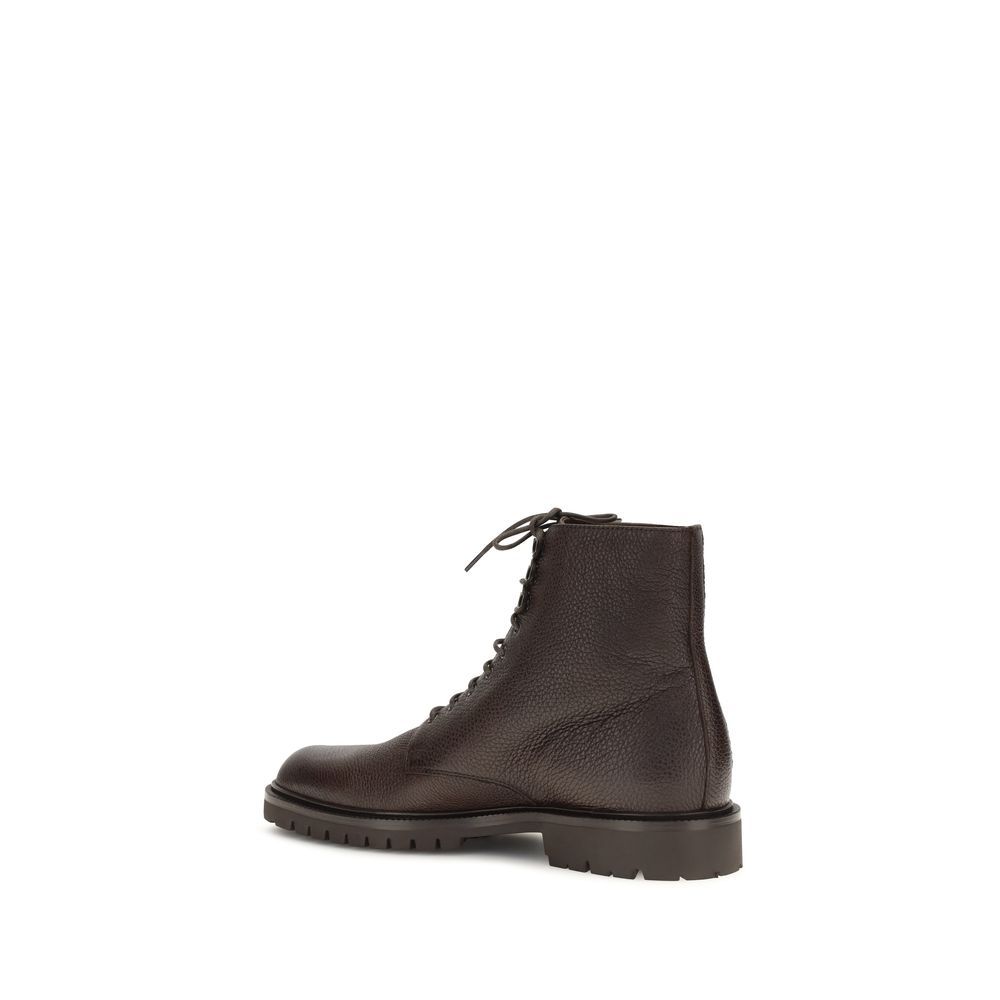 Calf Leather Bos Taurus Lace-Up Men's Boots - Brunello Cucinelli - Modalova