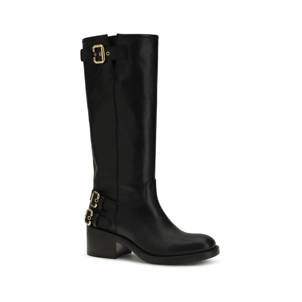 Calf Leather Bos Taurus Flat Women's Boots - Chloé - Modalova