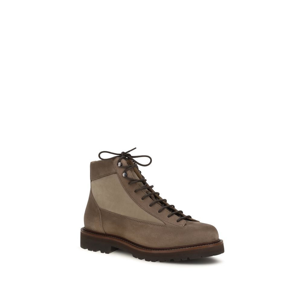 Calf Leather Bos Taurus Lace-Up Men's Boots - Brunello Cucinelli - Modalova
