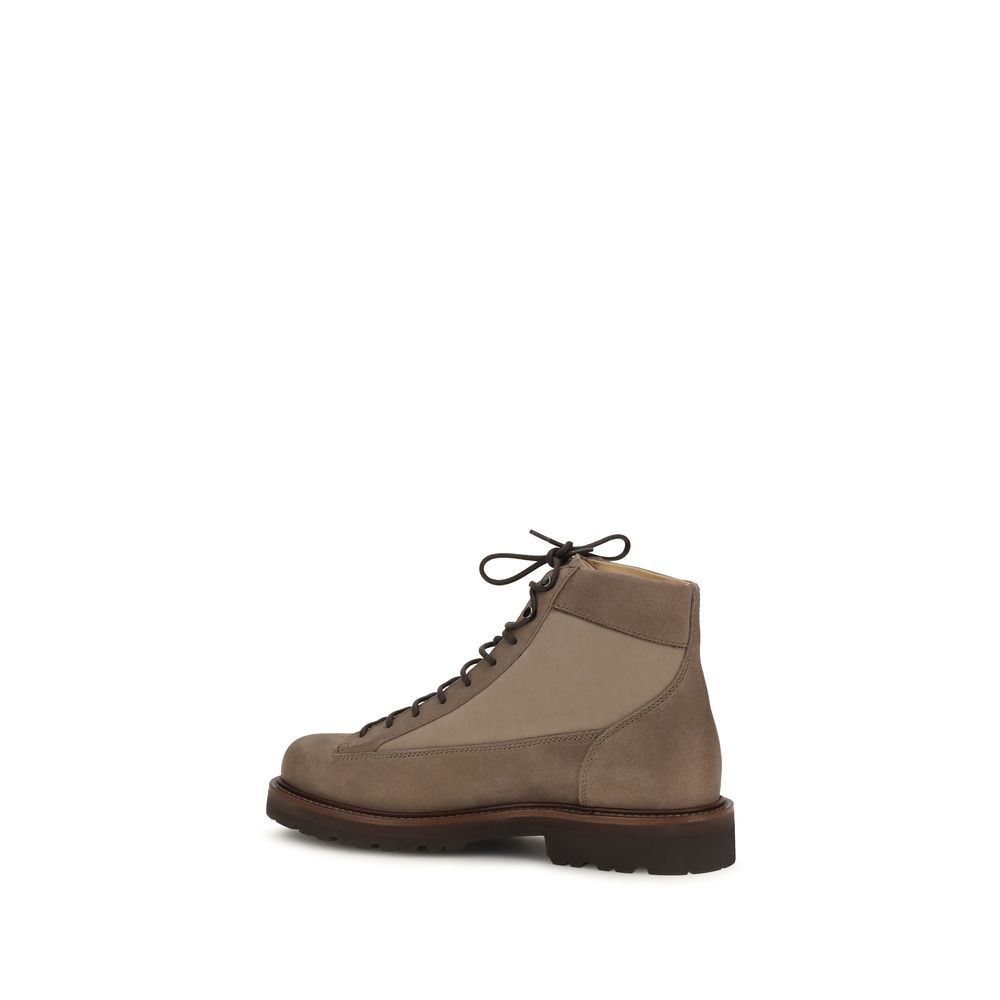 Calf Leather Bos Taurus Lace-Up Men's Boots - Brunello Cucinelli - Modalova
