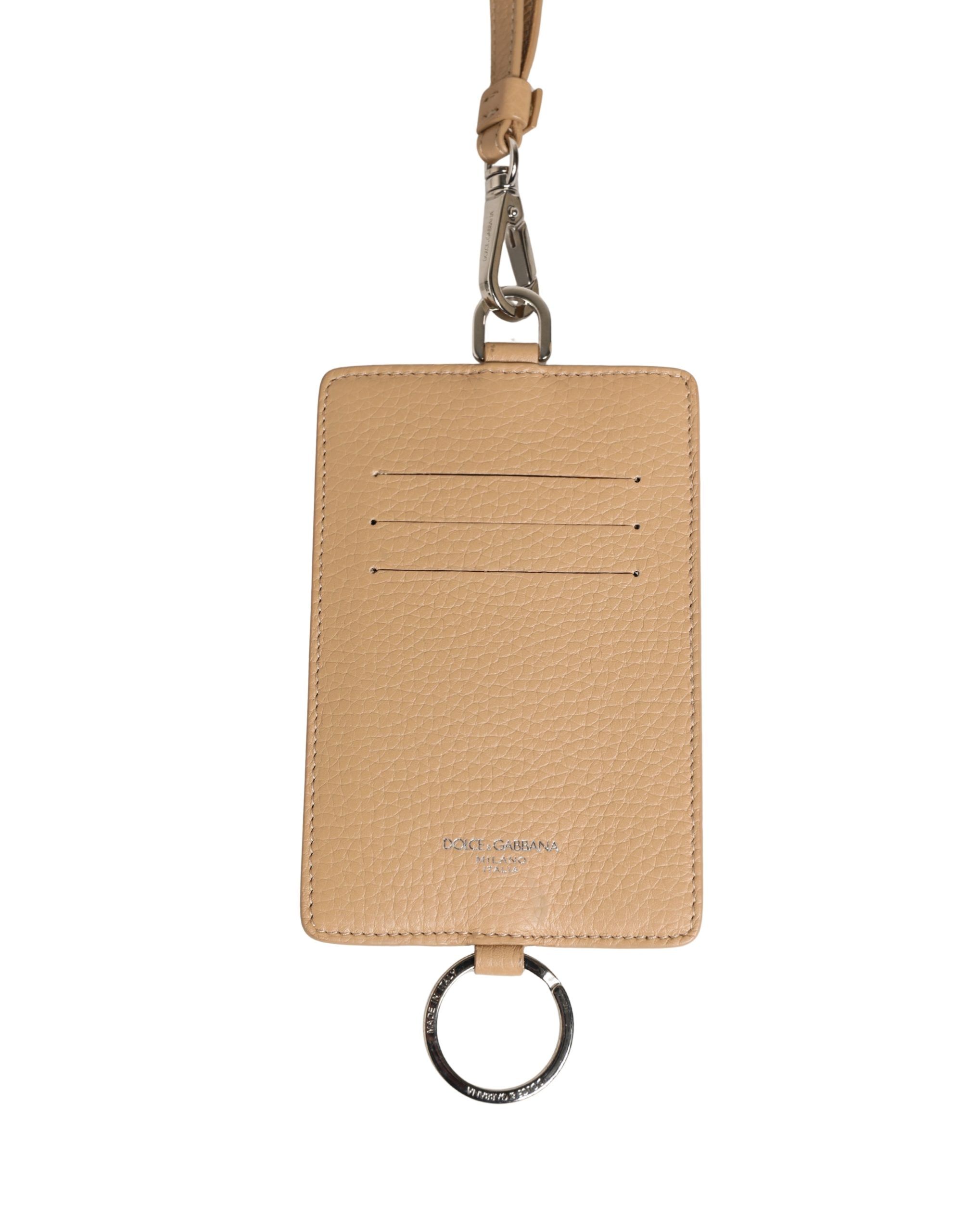 Leather Logo Embossed Lanyard Card Holder Men's Wallet - Dolce & Gabbana - Modalova