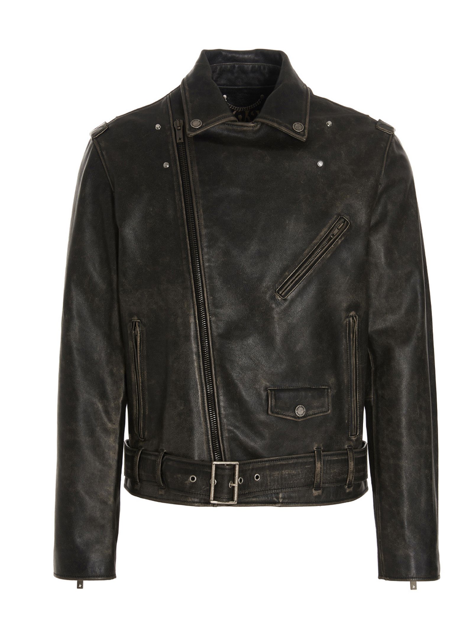 Calfskin Leather Men's Jacket - Golden Goose - Modalova