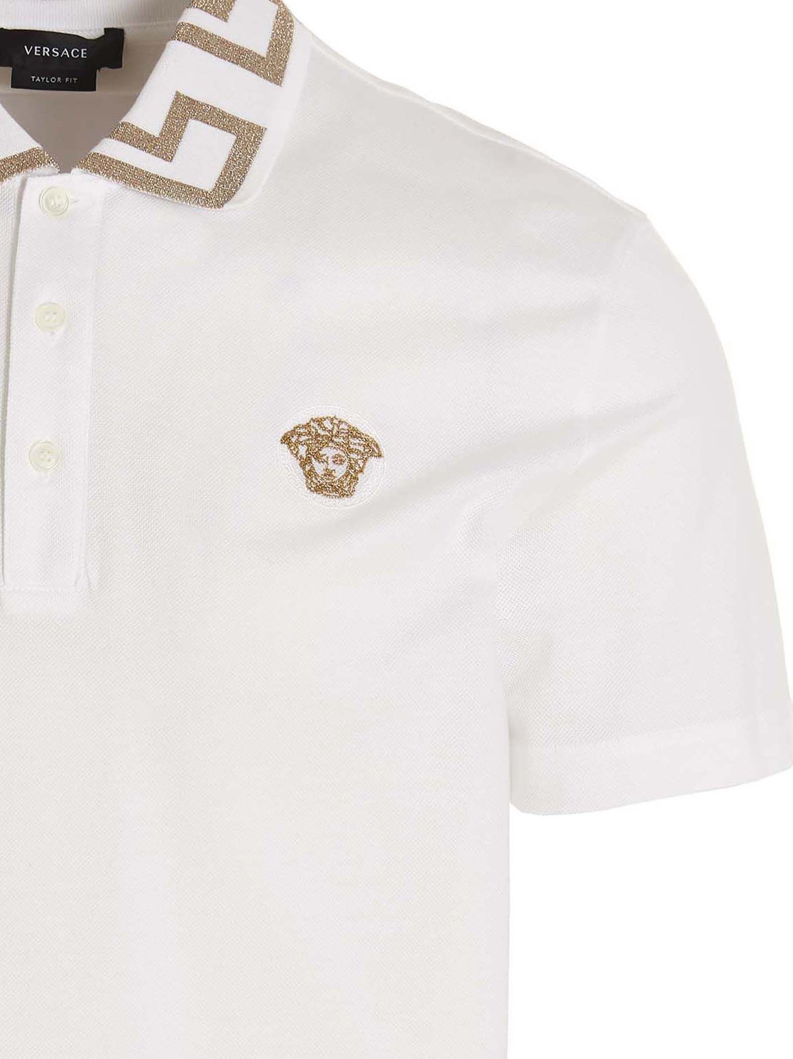 Cotton Polo Men's Shirt - Versace - Modalova