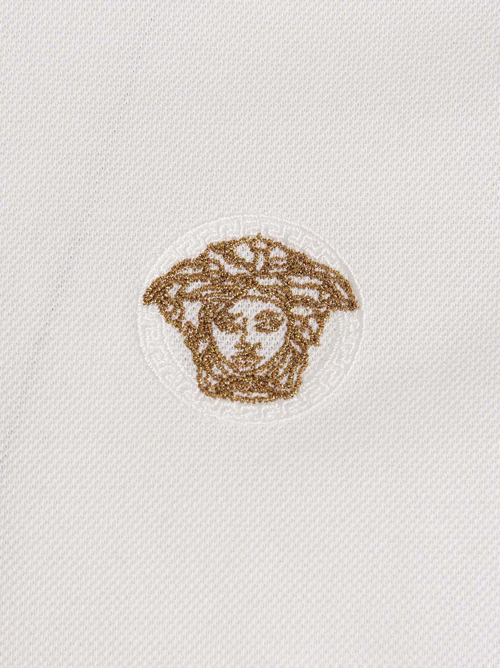 Cotton Polo Men's Shirt - Versace - Modalova