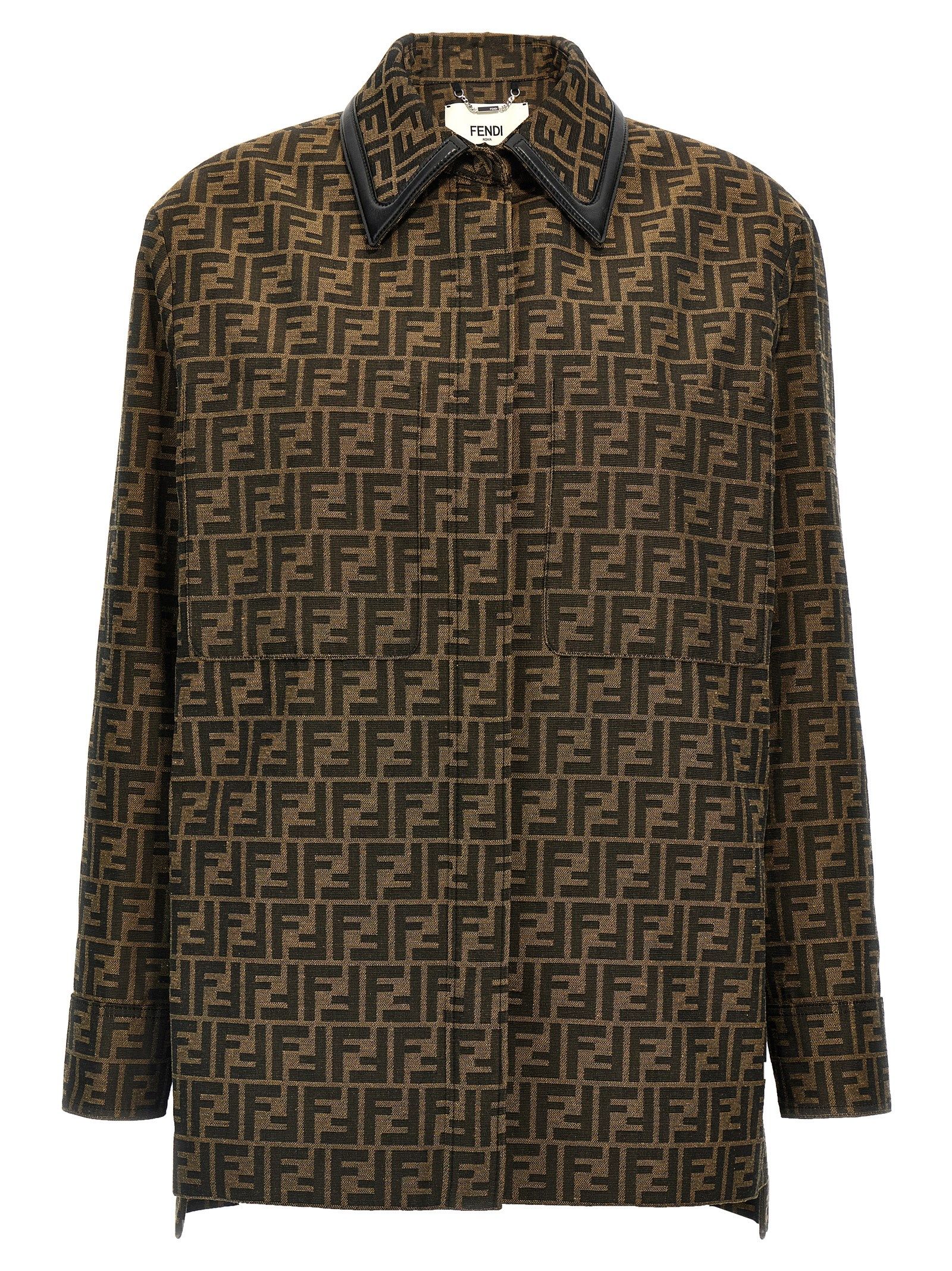 Polyester Leather Women's Jacket - Fendi - Modalova