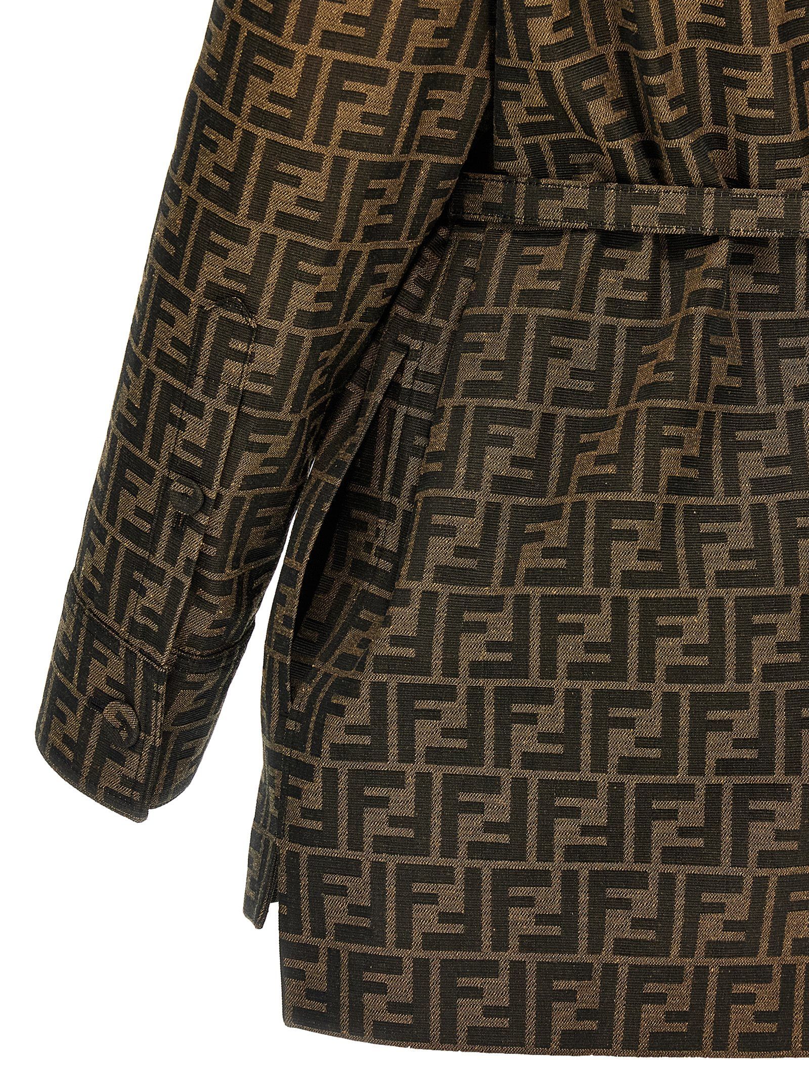 Polyester Leather Women's Jacket - Fendi - Modalova
