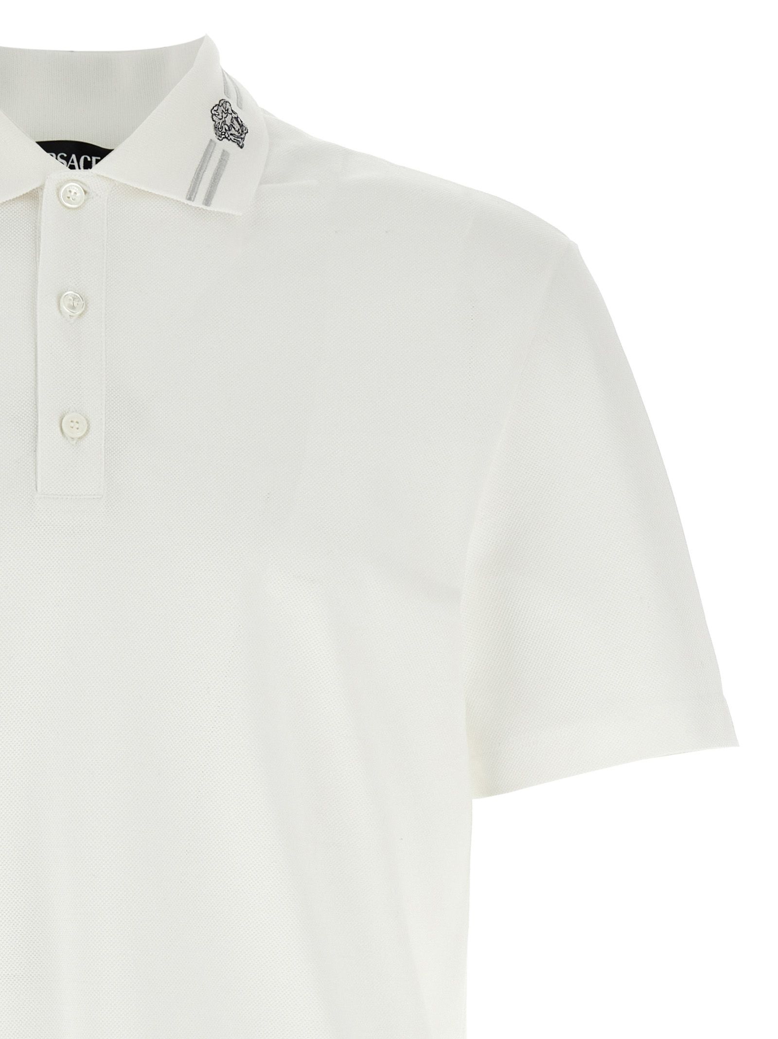 Cotton Polo Men's Shirt - Versace - Modalova